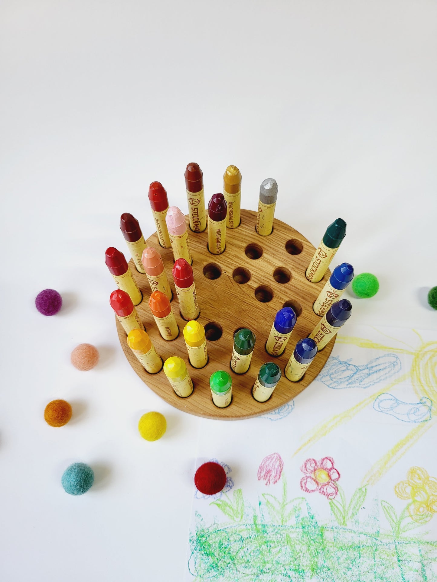 Wooden crayon holder for Stockmar 32 sticks