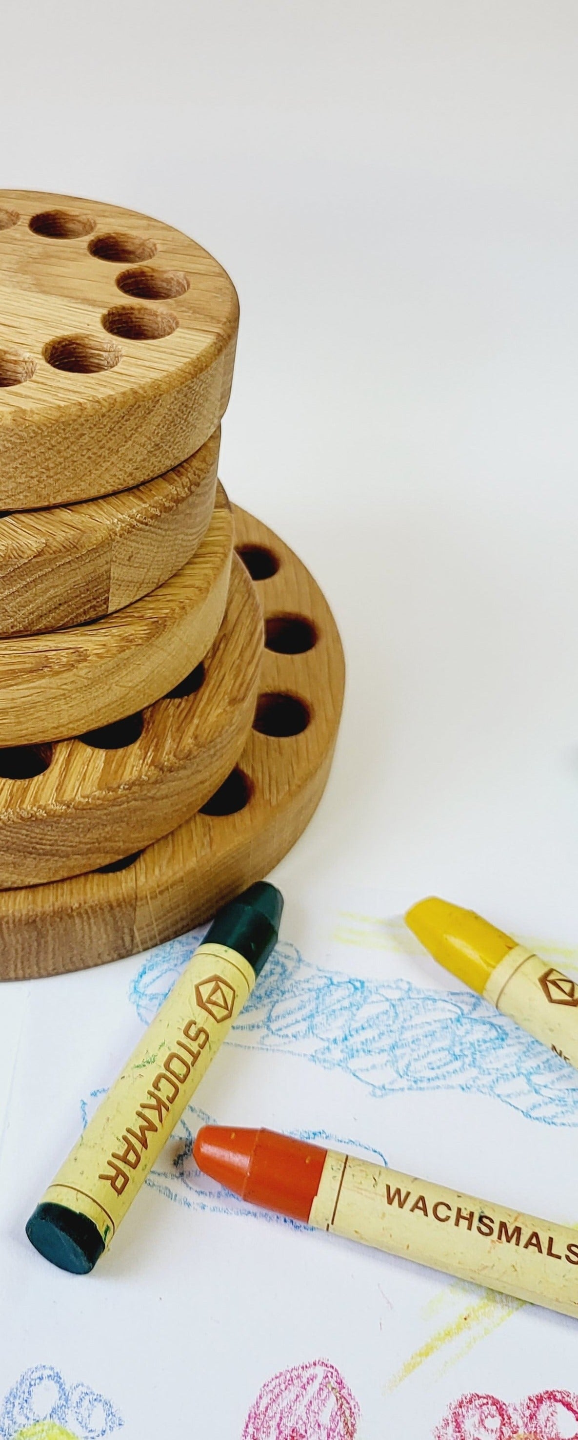 Wooden crayon holder for Stockmar 32 sticks