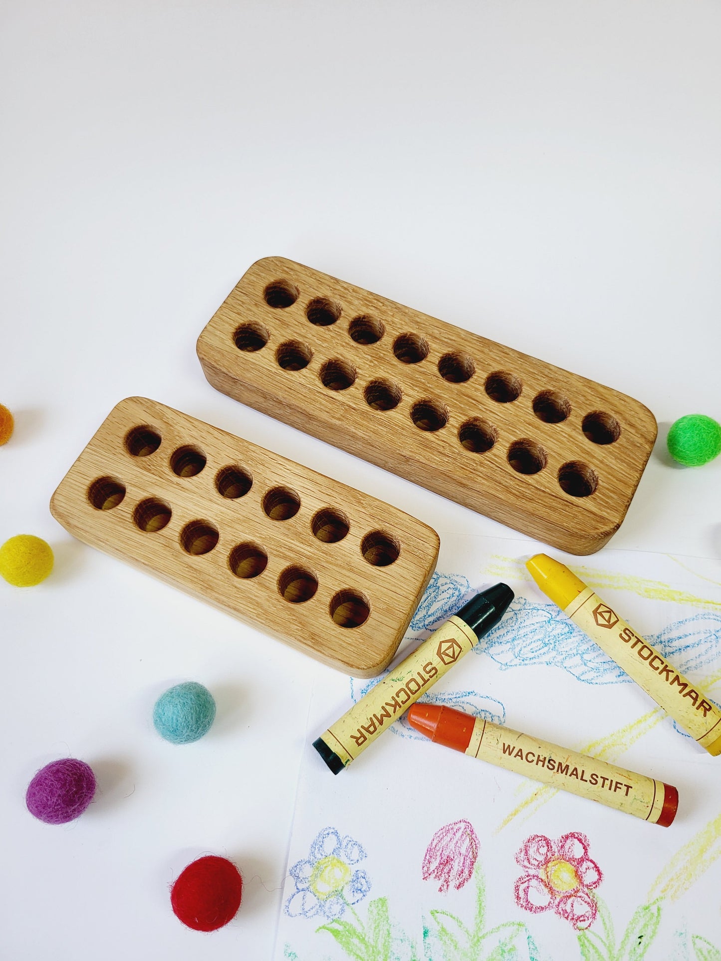 Rectangular crayon holder for 12 sticks