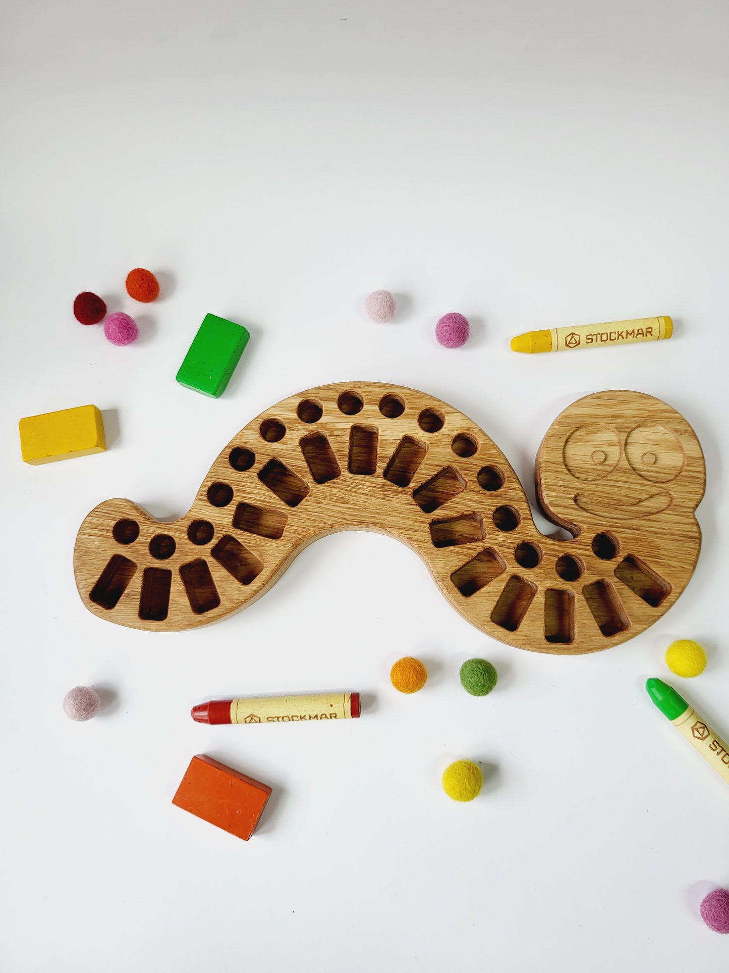 Crayon Holder for Stockmar 16 blocks and 16 sticks Caterpillar shape
