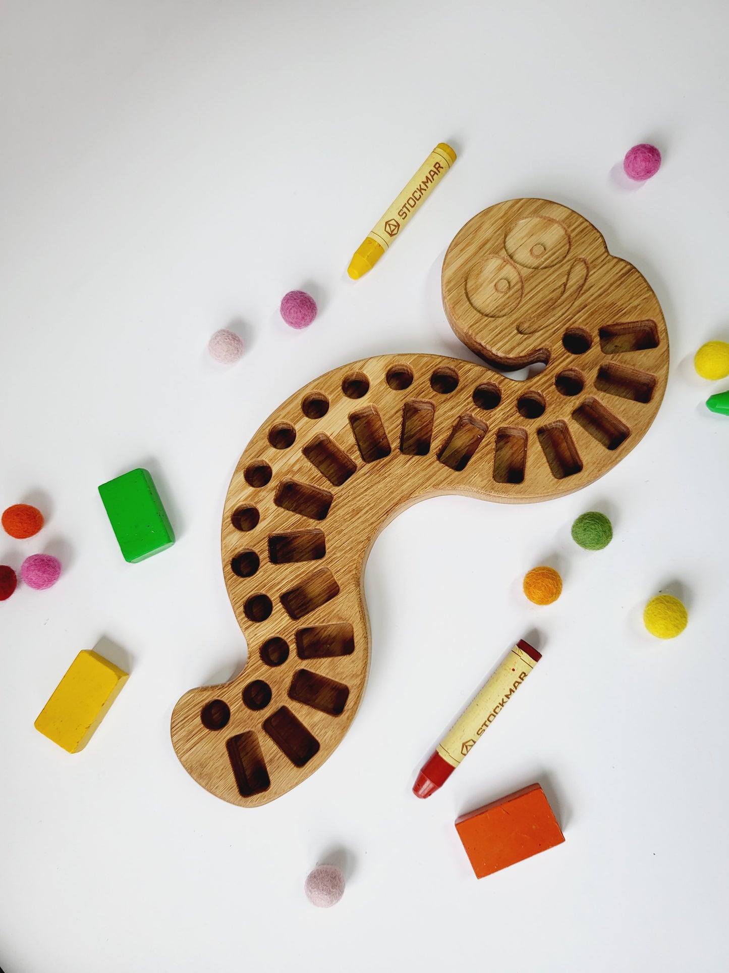 Crayon Holder for Stockmar 16 blocks and 16 sticks Caterpillar shape