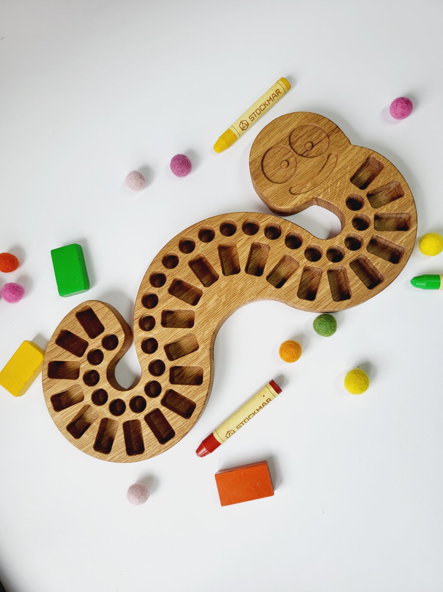 Crayon Holder for Stockmar blocks and sticks Caterpillar shape, different variations