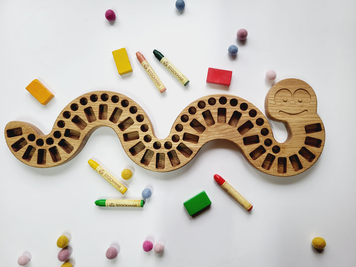 Crayon Holder for Stockmar blocks and sticks Caterpillar shape, different variations