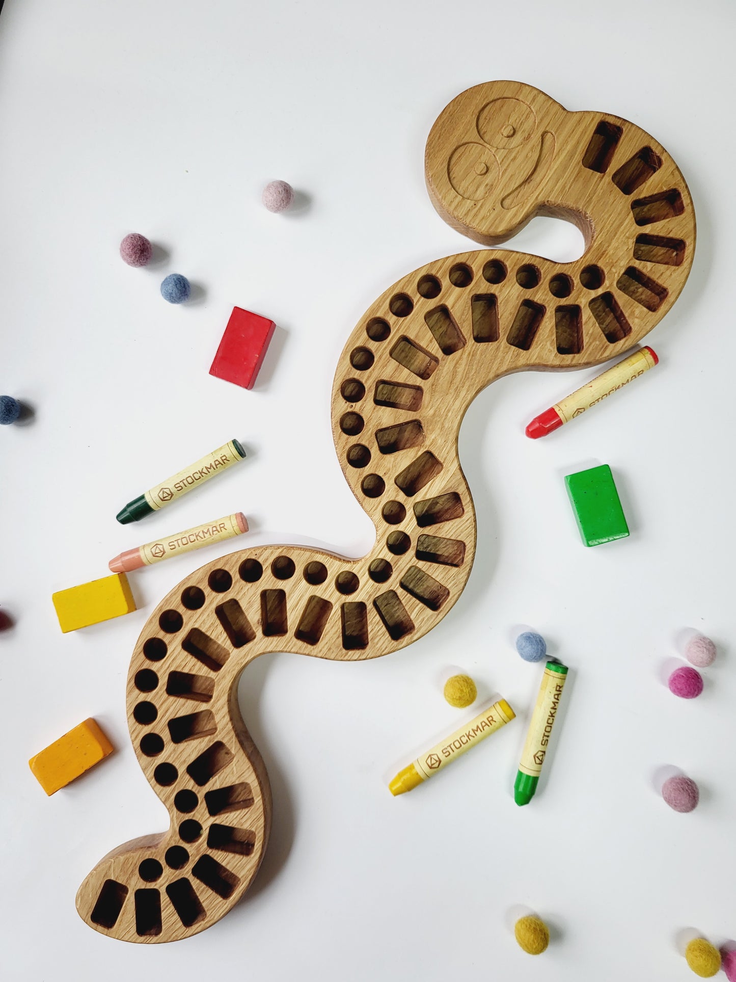 Crayon Holder for Stockmar blocks and sticks Caterpillar shape, different variations
