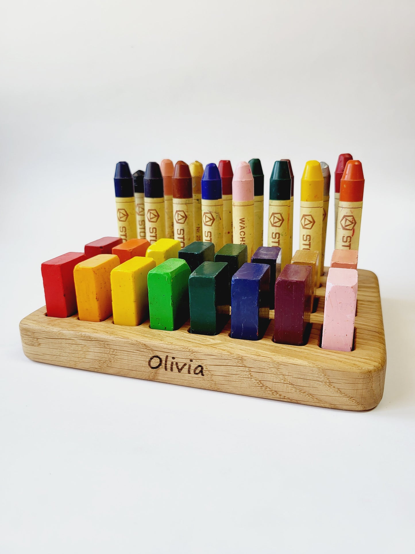 Personalized Stockmar crayon holder without crayons