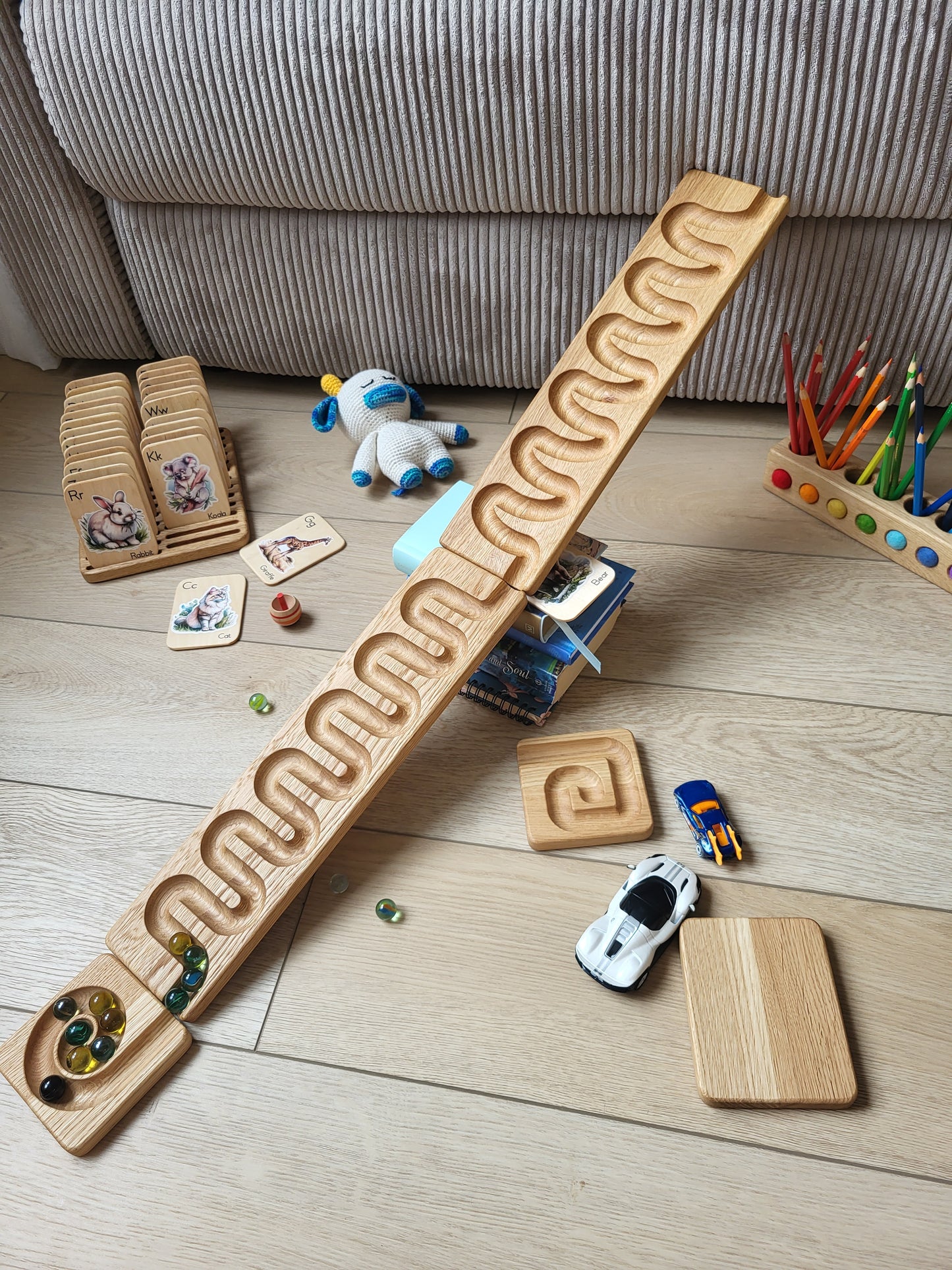 Marble run track race maze