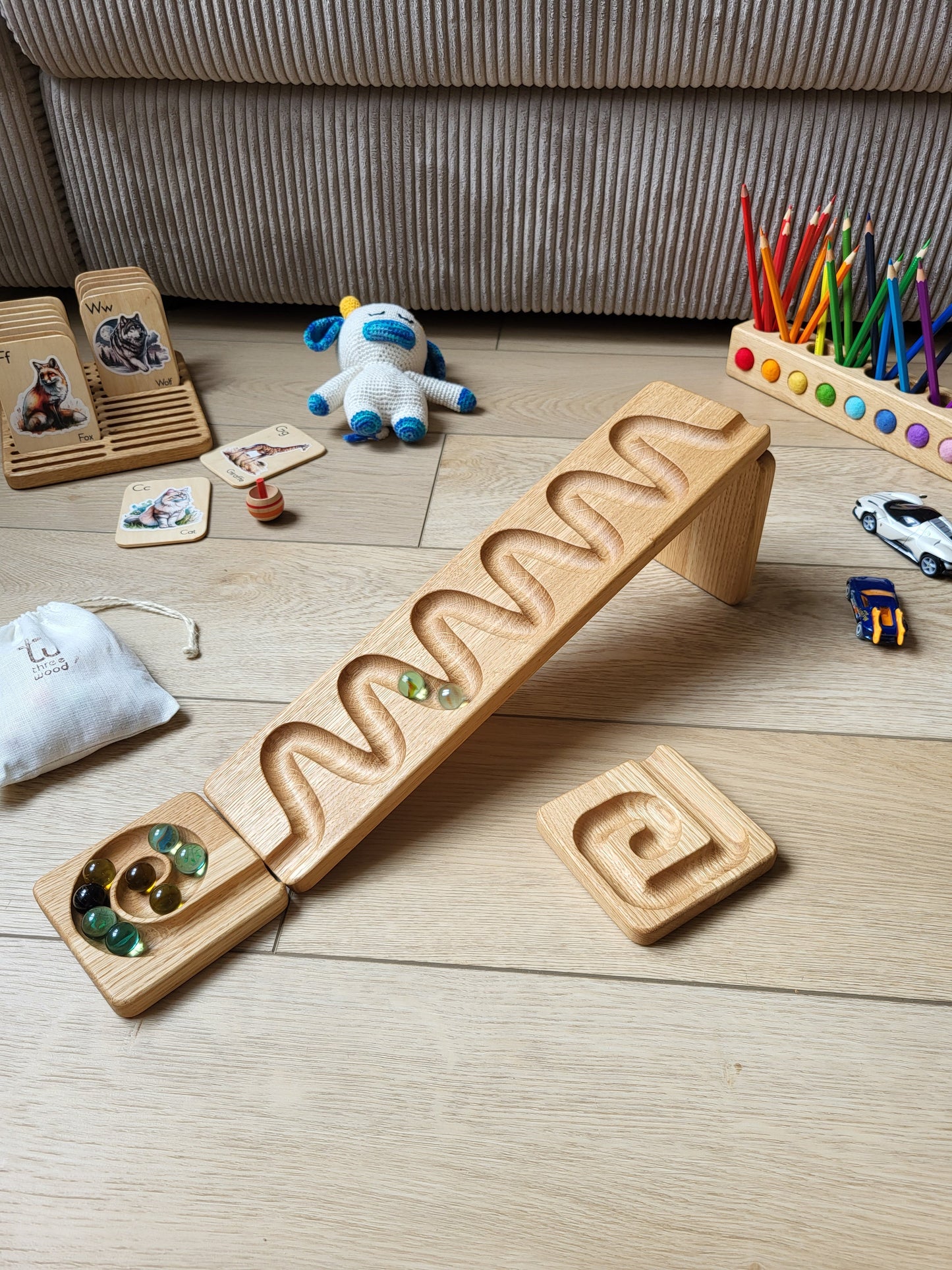 Marble run track race maze