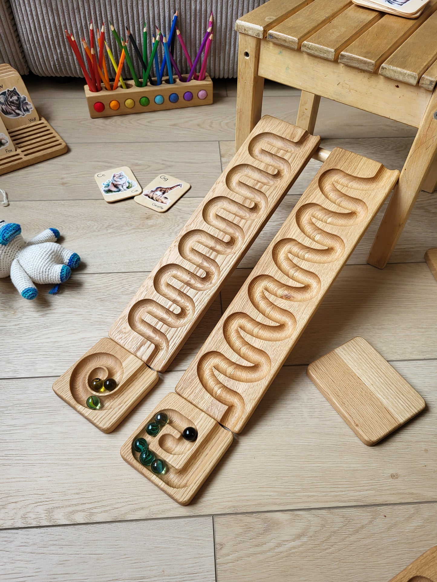 Marble run track race maze