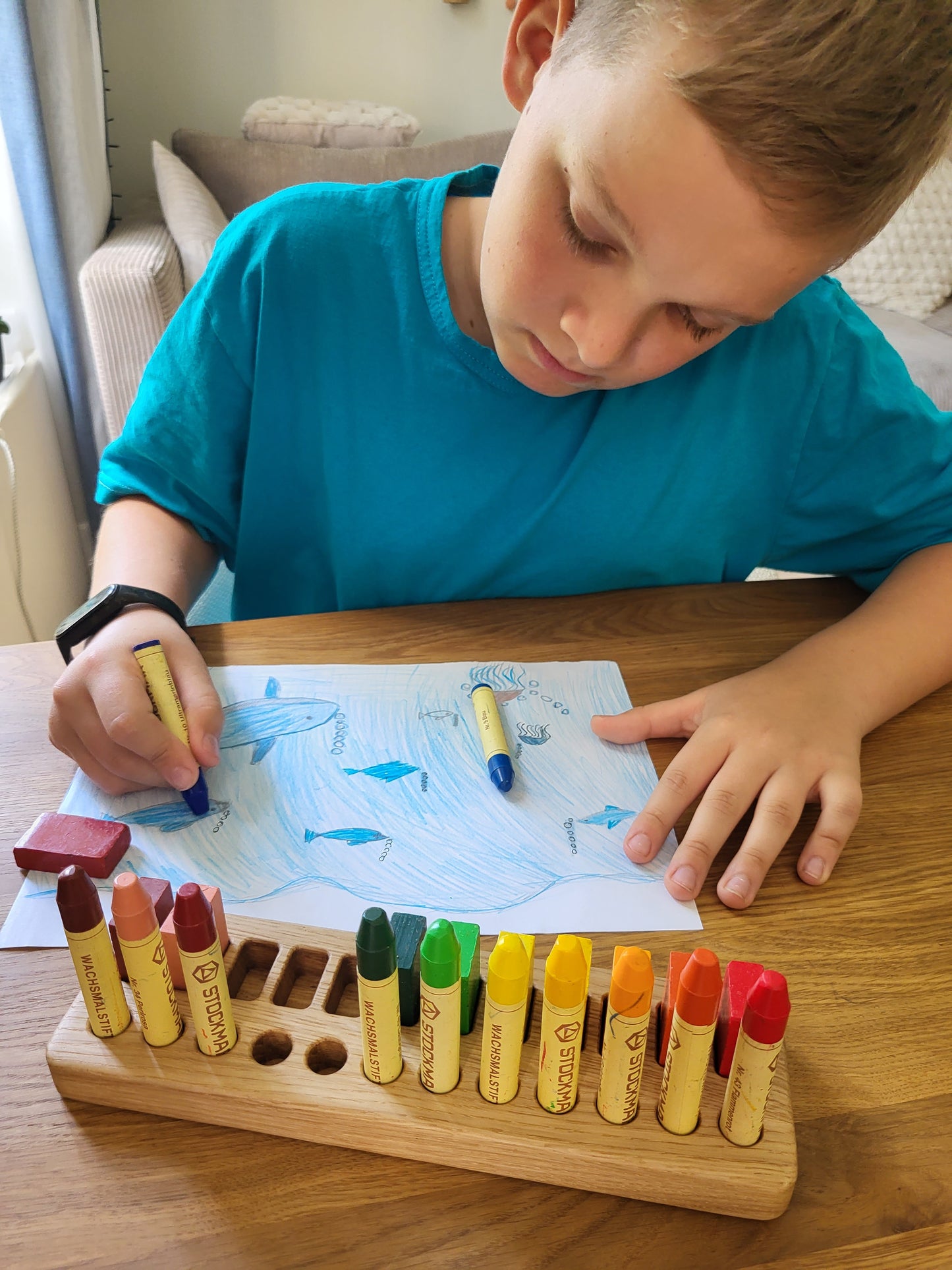 Waldorf Crayon holder for Stockmar 12 Blocks and 12 Sticks, RECTANGULAR, without crayons