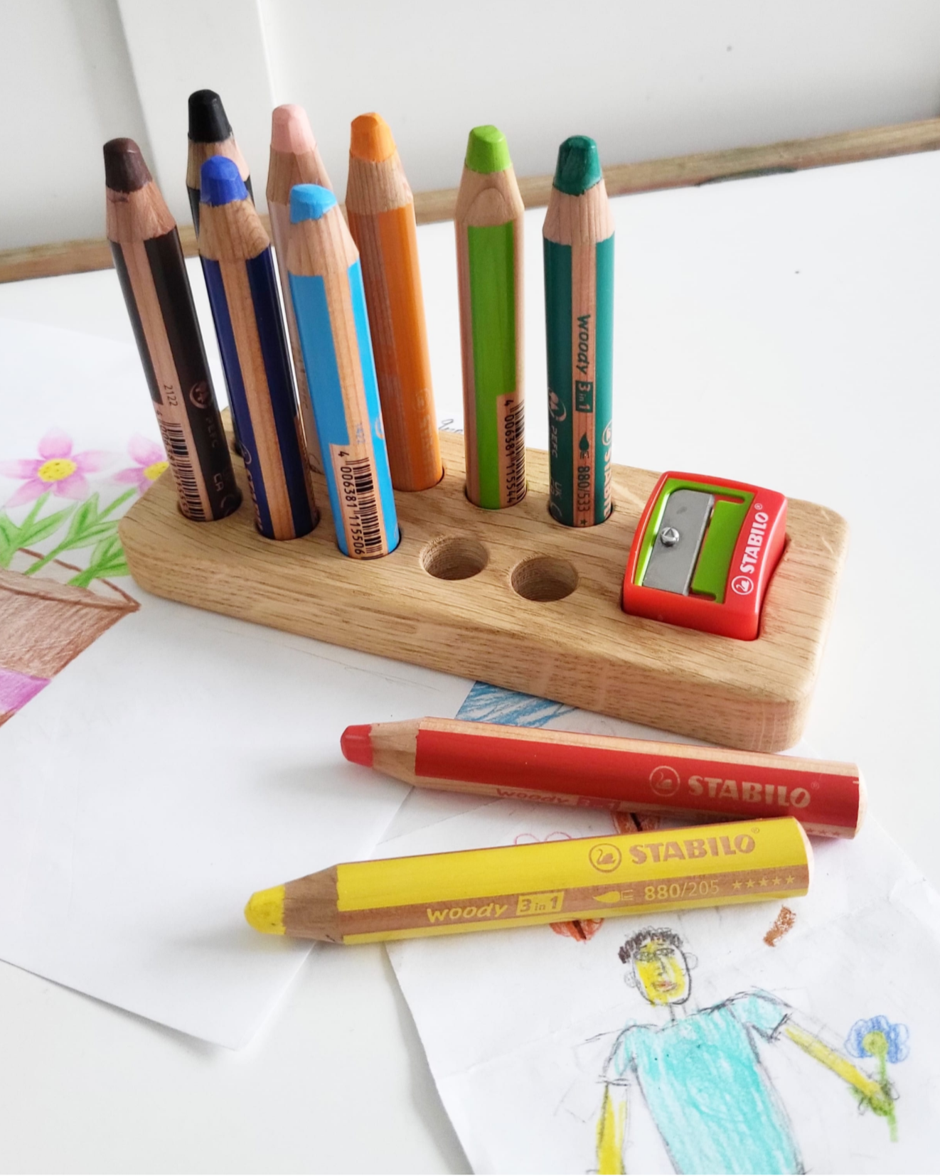 Stabilo pencil holder with place for sharpener for 10 woody pencils 3 in 1, without pencils