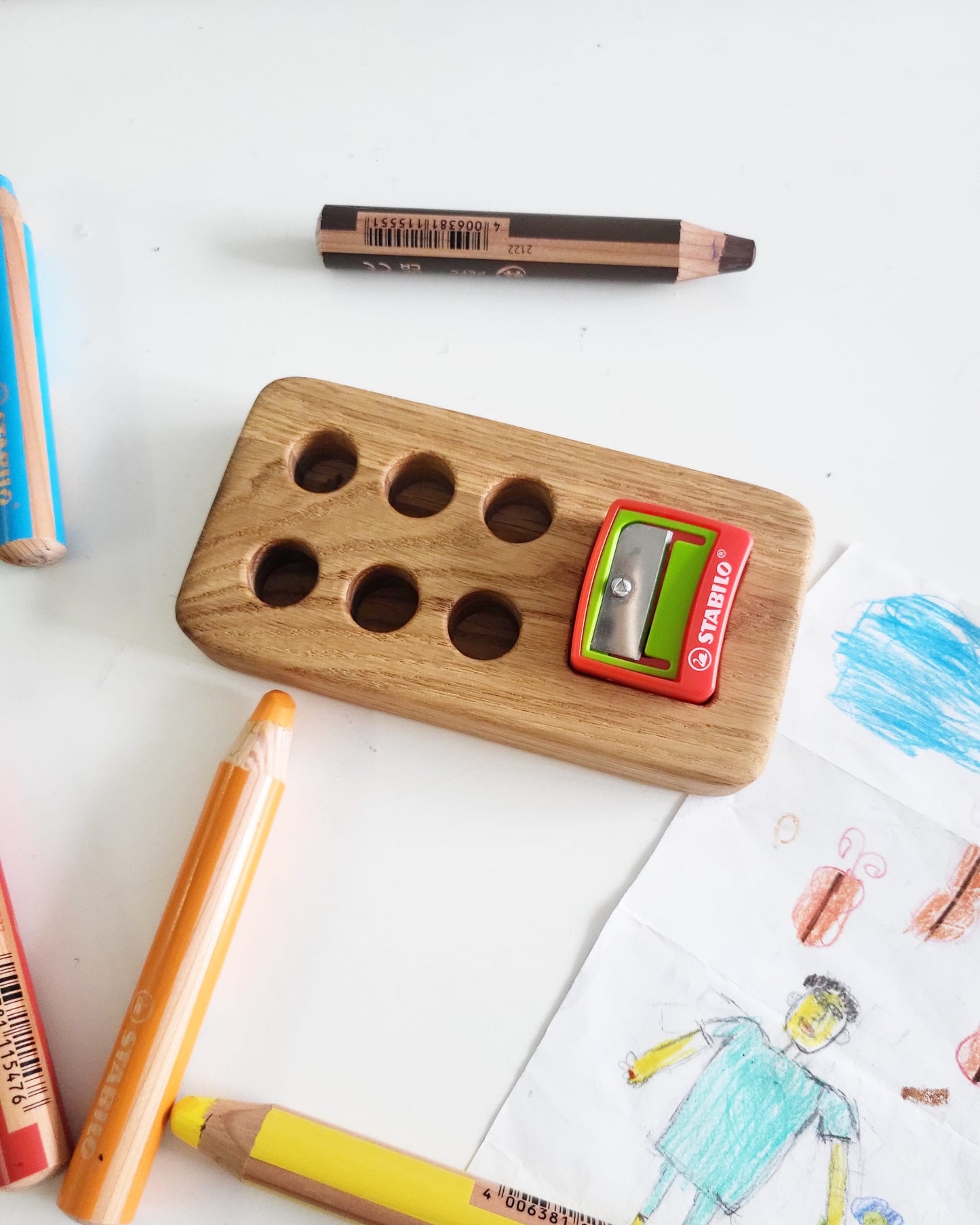 Stabilo Pencil Holder for 6 Woody Pencils – Homeschool & Classroom Desk Organizer