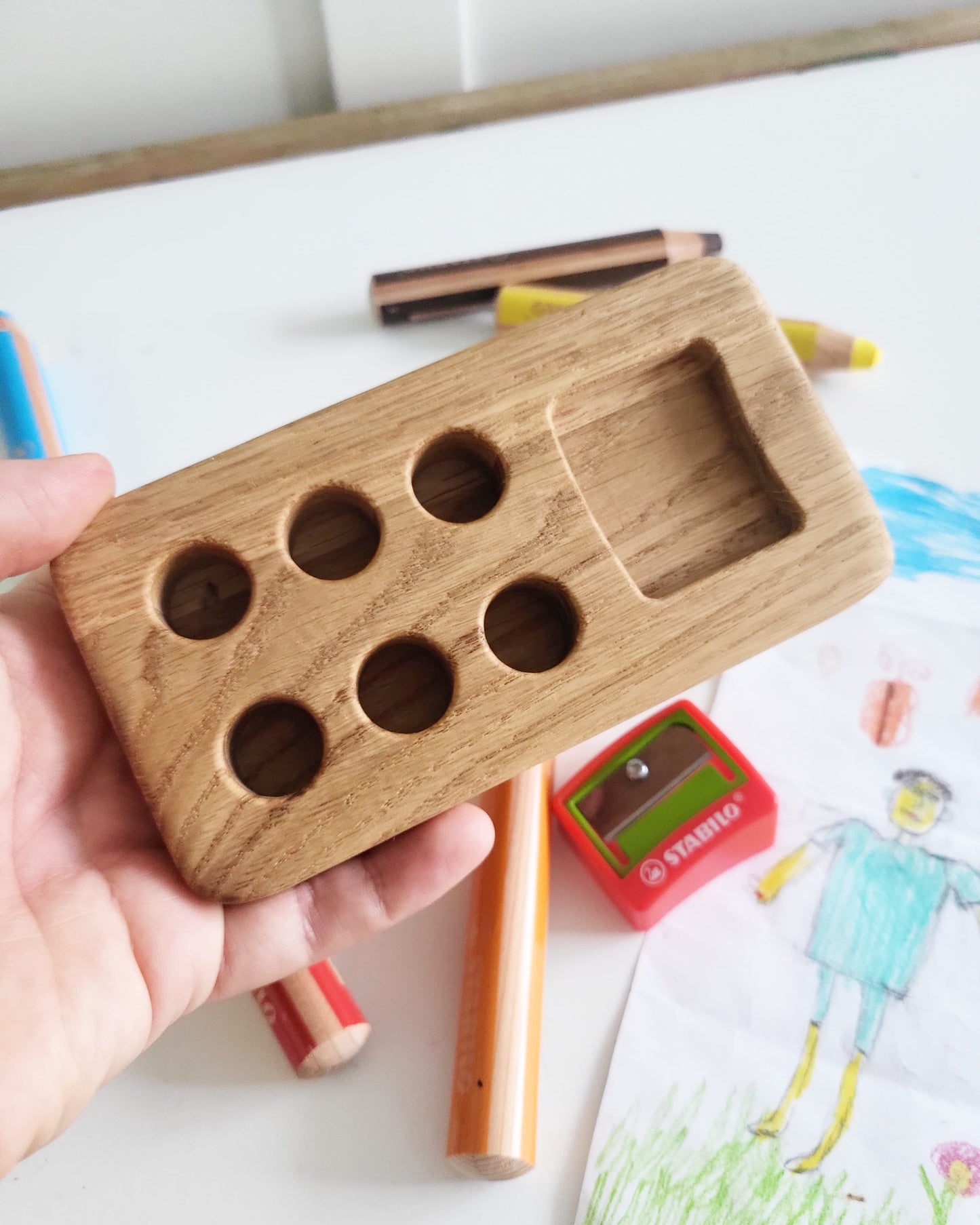 Stabilo Pencil Holder for 6 Woody Pencils – Homeschool & Classroom Desk Organizer