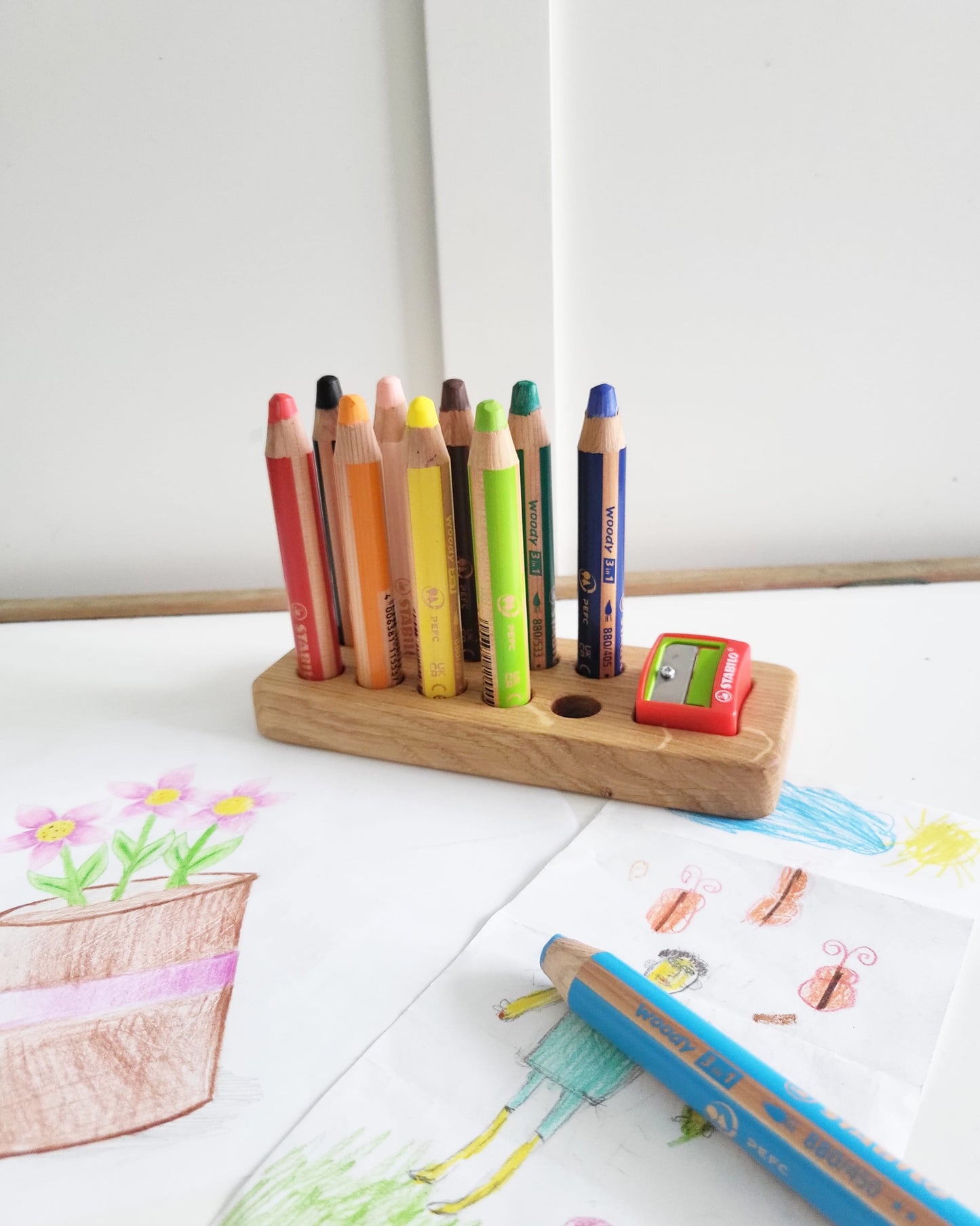 Stabilo pencil holder with place for sharpener for 10 woody pencils 3 in 1, without pencils