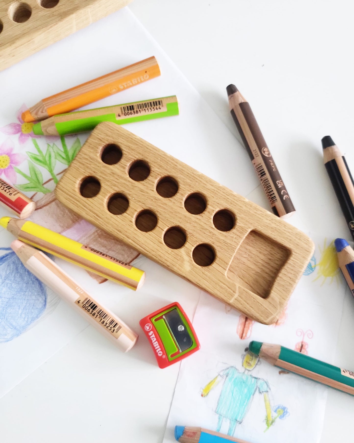 Stabilo pencil holder with place for sharpener for 10 woody pencils 3 in 1, without pencils