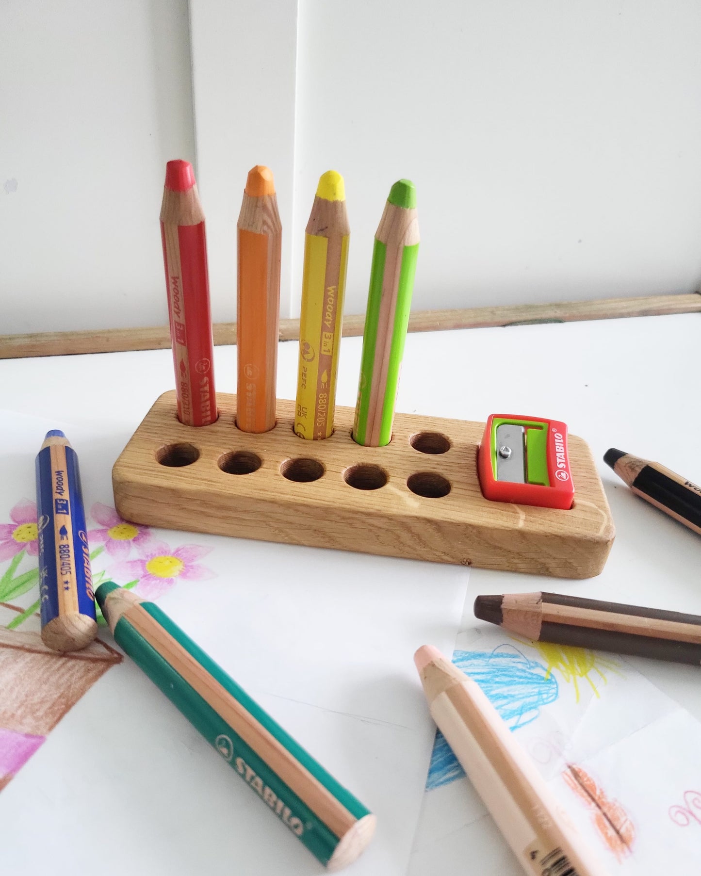 Stabilo pencil holder with place for sharpener for 10 woody pencils 3 in 1, without pencils
