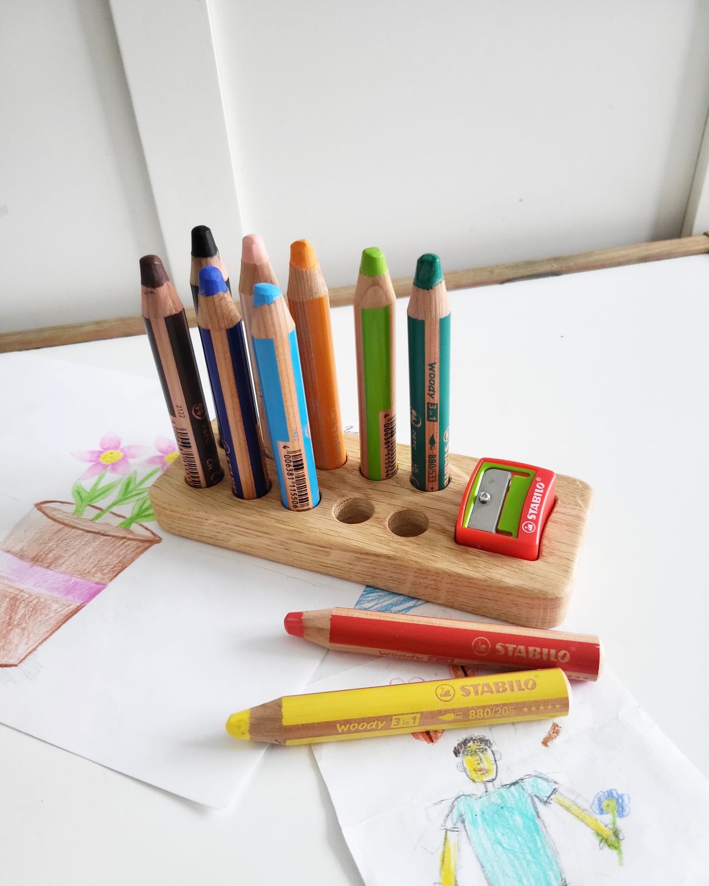 Stabilo pencil holder with place for sharpener for woody pencils 3 in 1, without pencils