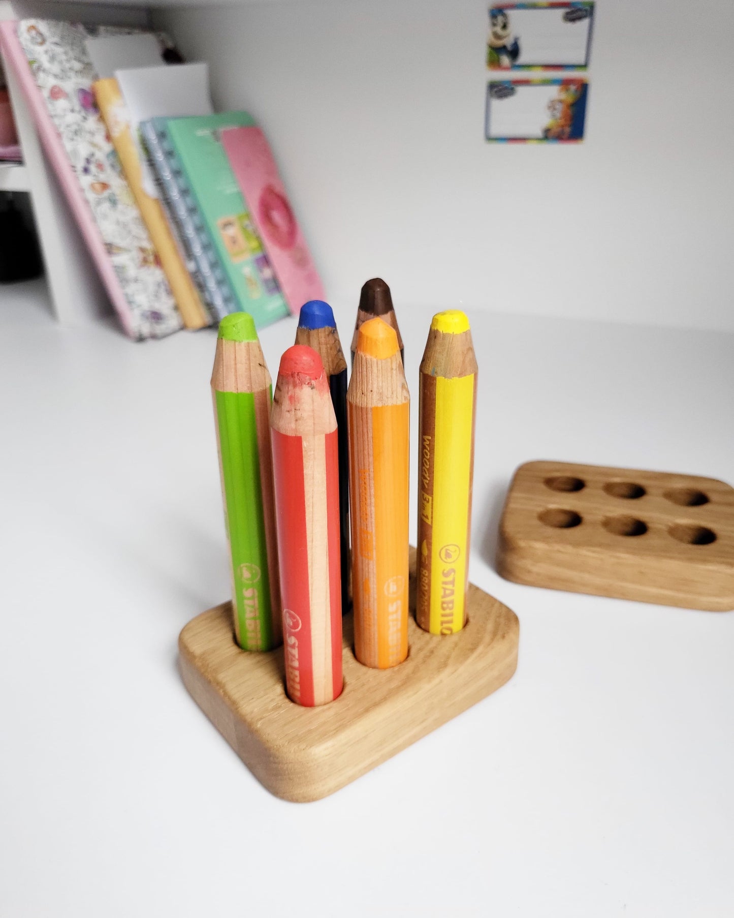 Stabilo Pencil Holder for 6 Woody Pencils – Homeschool & Classroom Desk Organizer