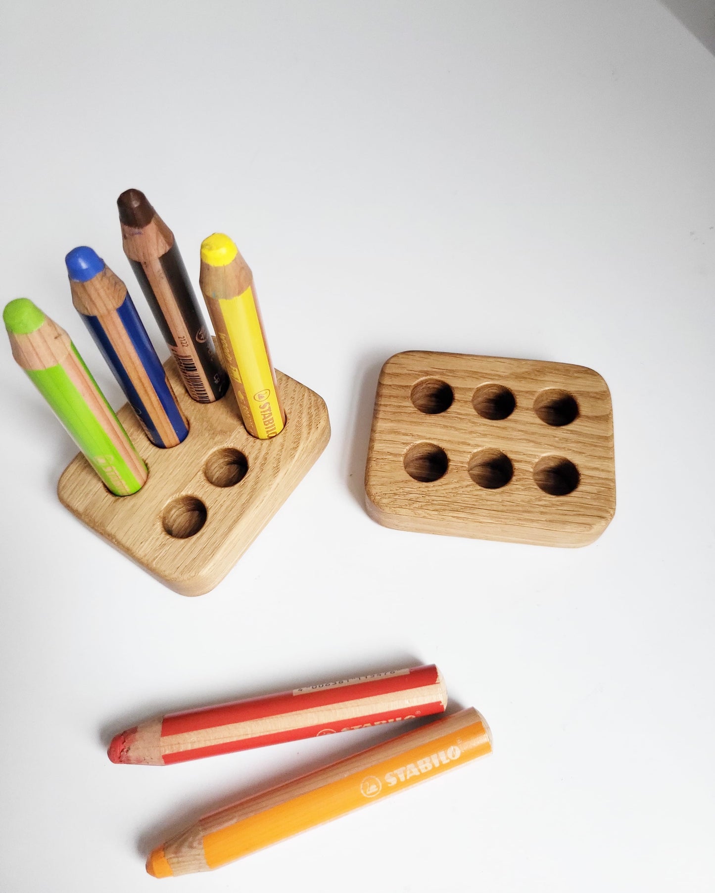 Stabilo Pencil Holder for 6 Woody Pencils – Homeschool & Classroom Desk Organizer
