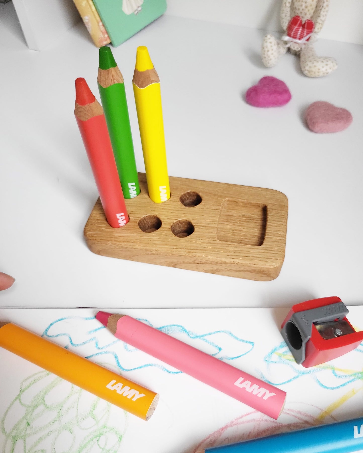 Pencil holder for Lamy pencils 3Plus with place for sharpener