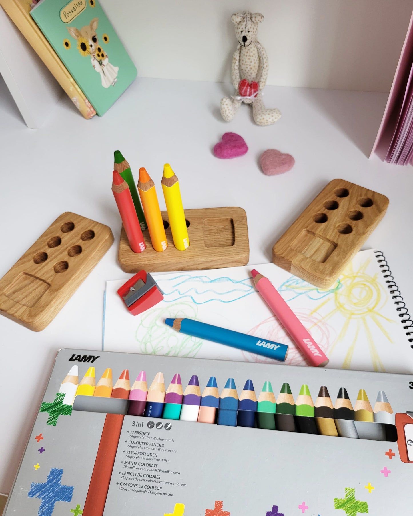 Pencil holder for 6 Lamy pencils 3Plus with place for sharpener