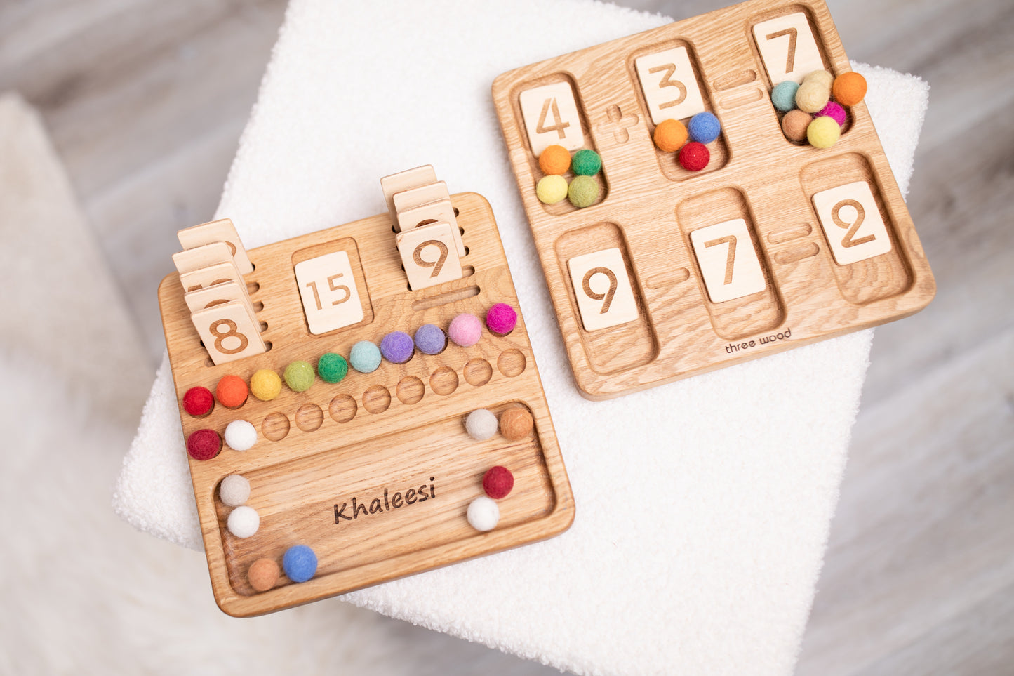 Math reversible board with cards 1-20