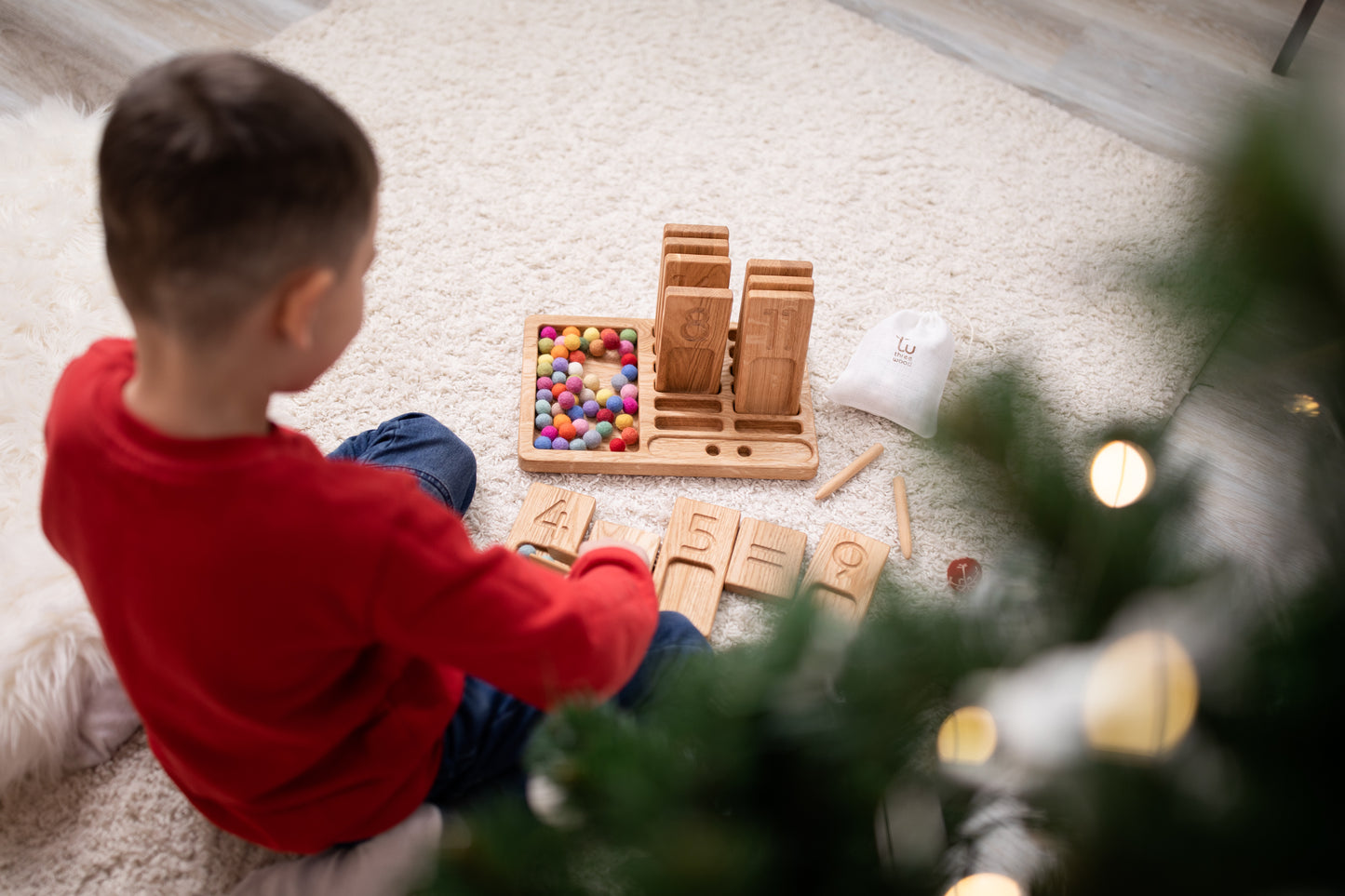 Montessori Set of reversible trays with numbers 1-20