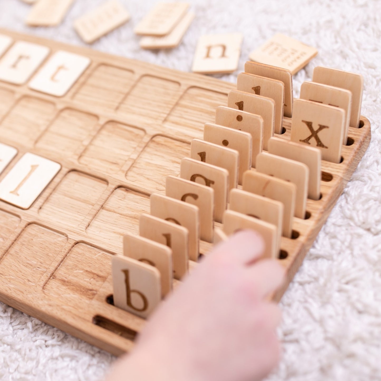 English big board and holder with lowercase letters cards