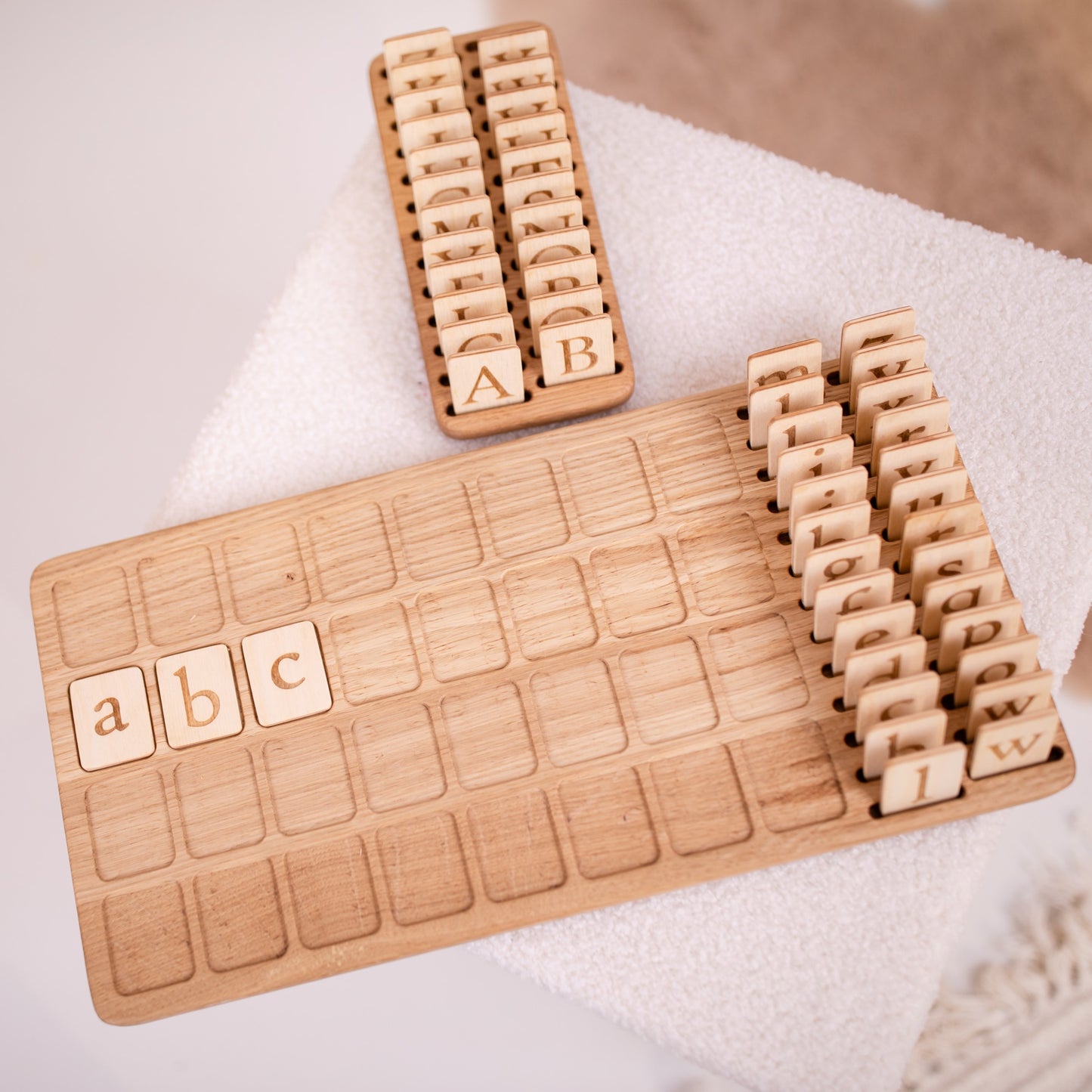 English big board and holder with lowercase letters cards