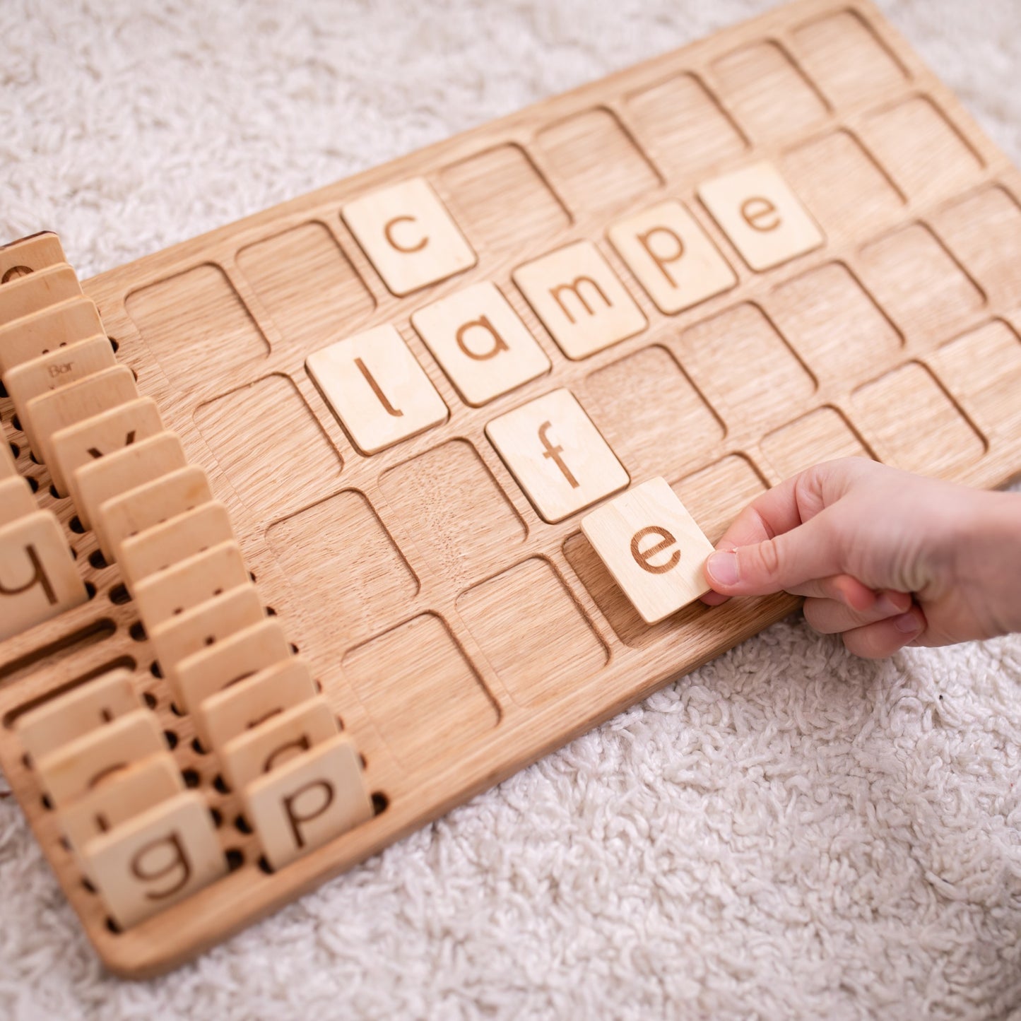 German big board and holder with letters cards