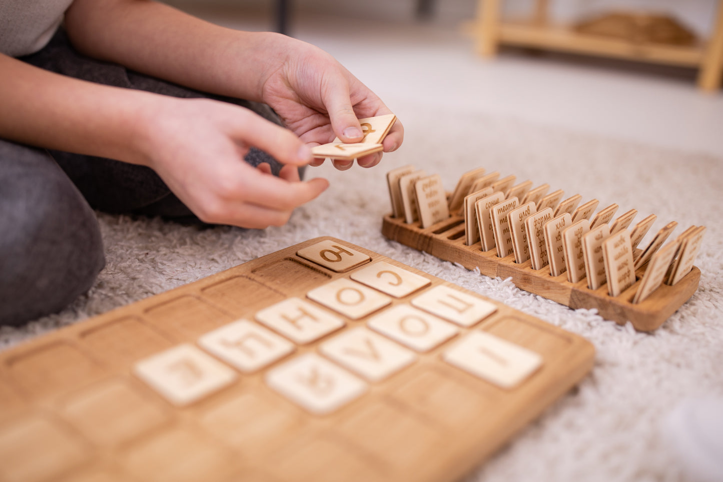 Ukrainian Montessori Alphabet Big Board with letters cards