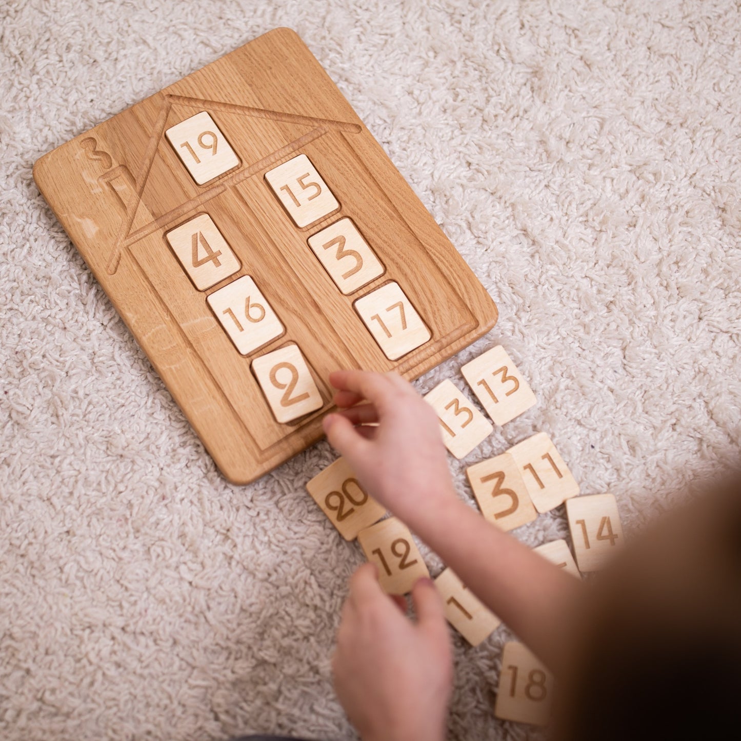 House Math board with set of numbers cards