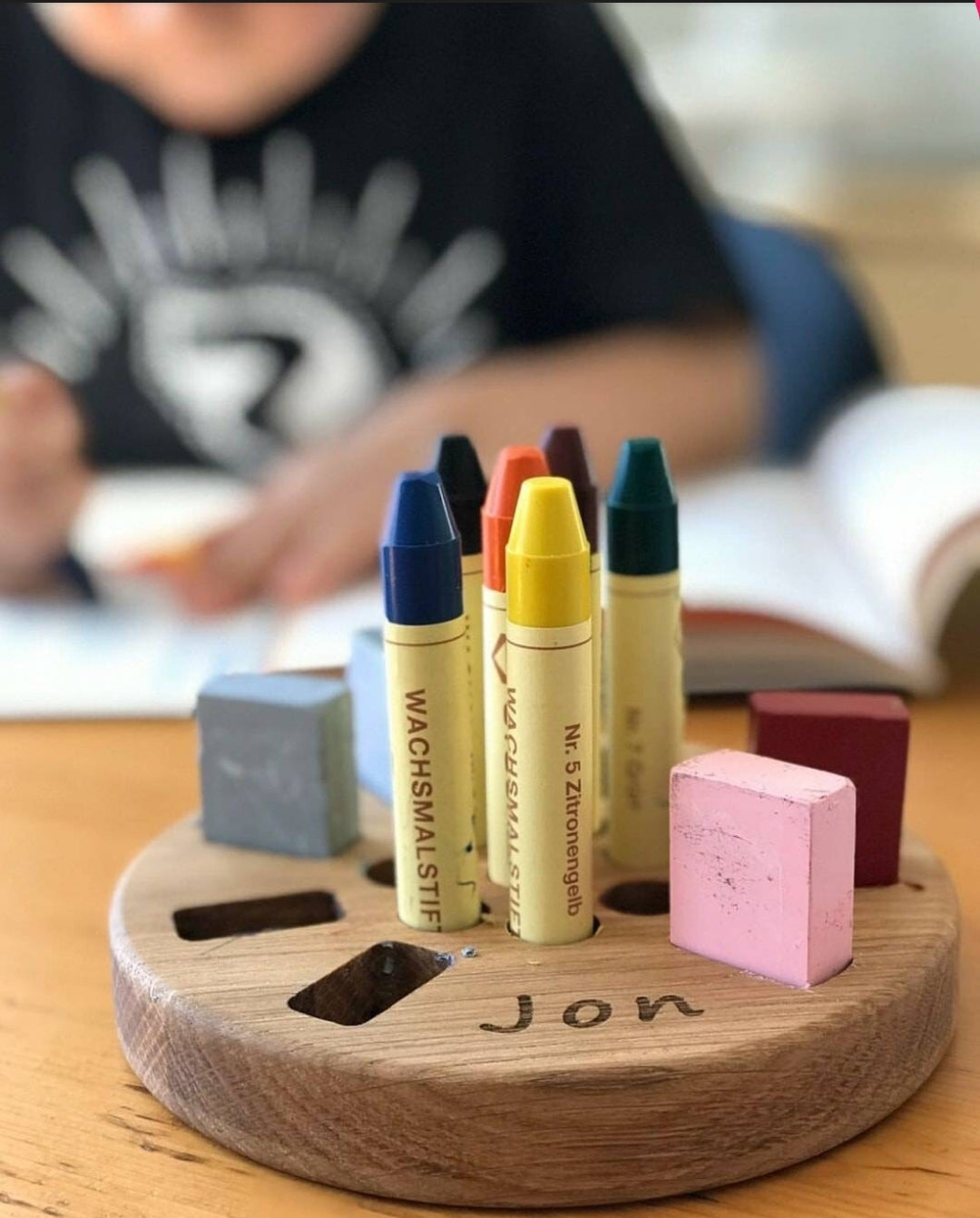 Personalized Stockmar crayon holder without crayons