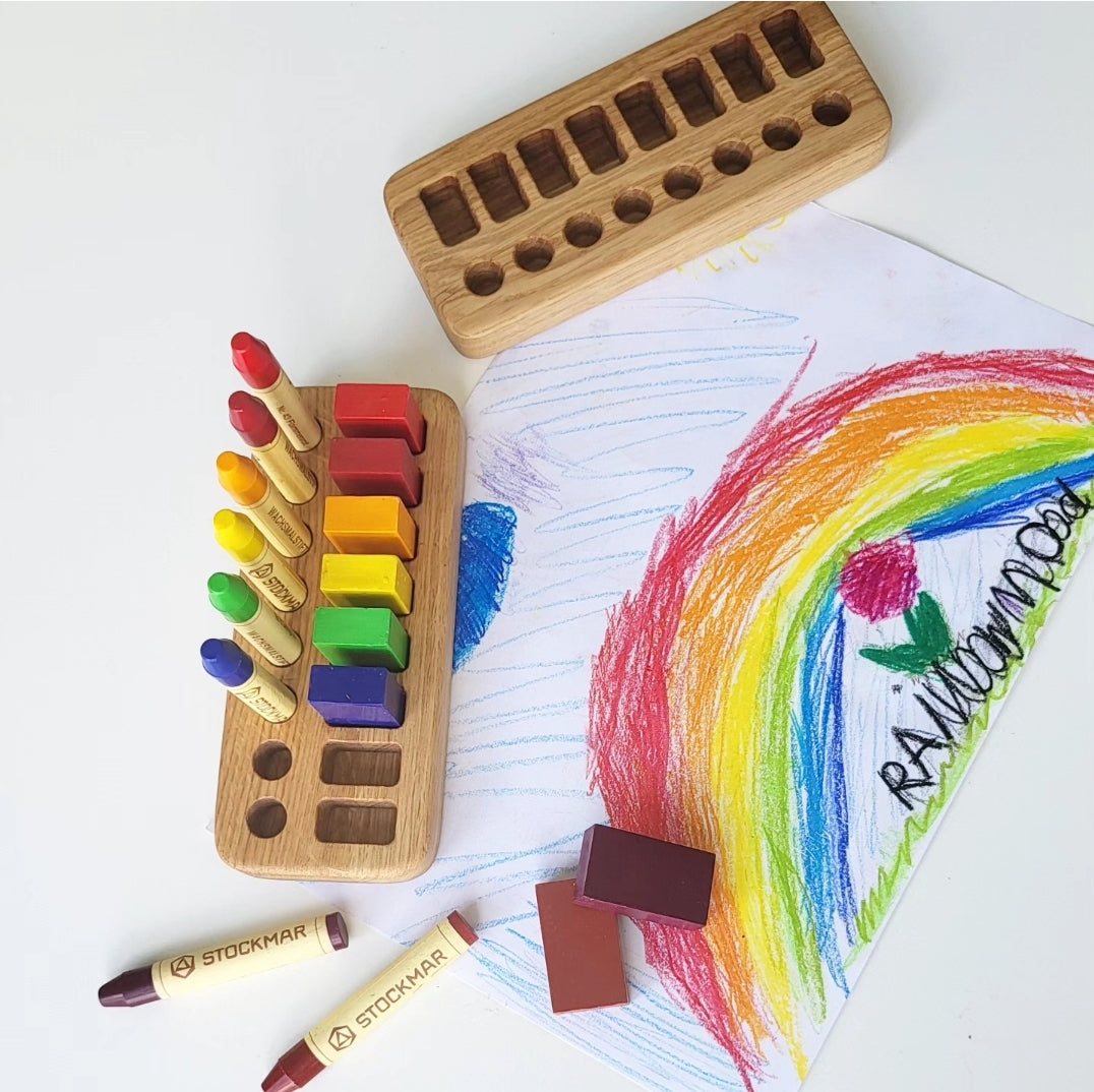 Waldorf Crayon holder for Stockmar 8 Blocks and 8 Sticks, RECTANGULAR, without crayons