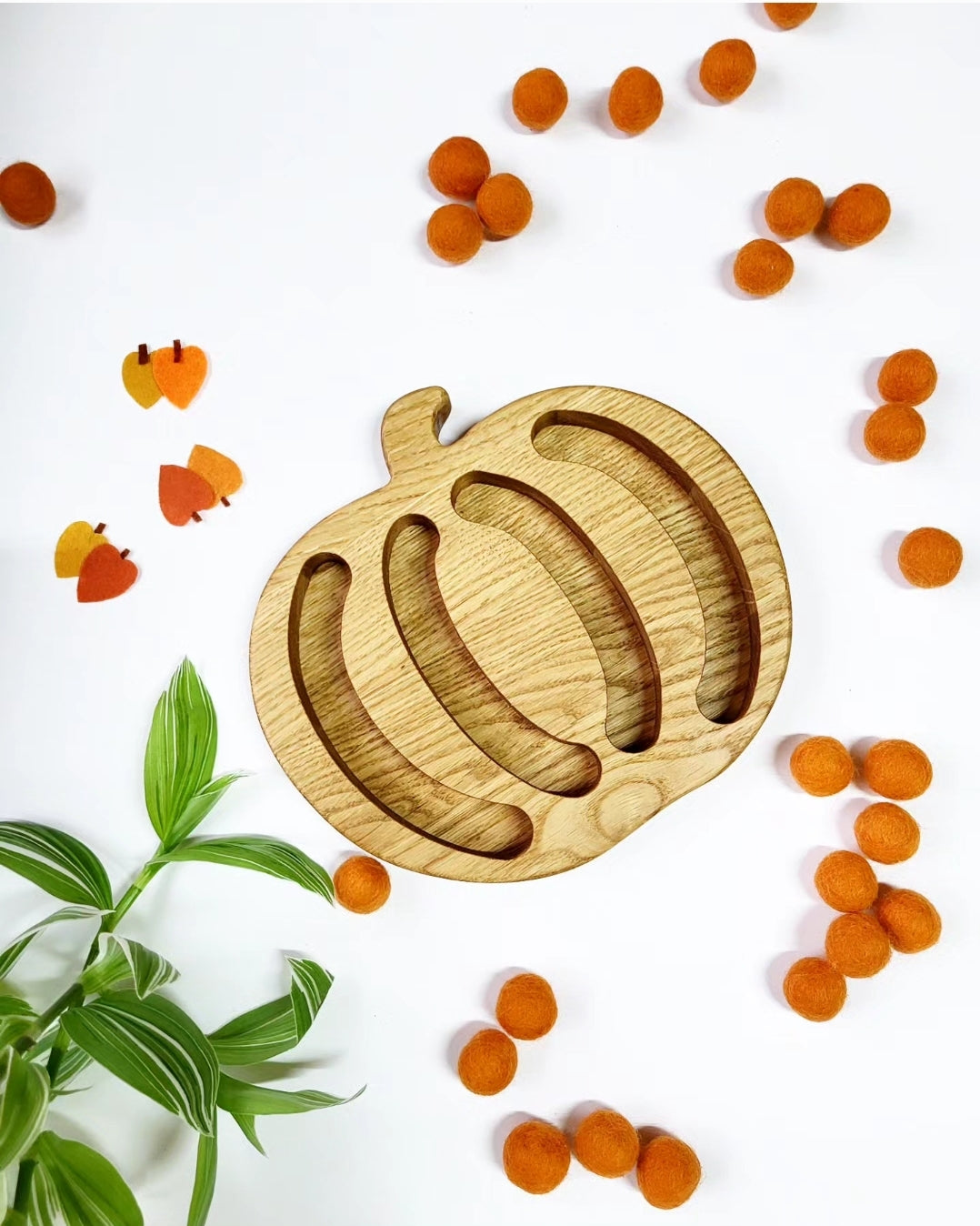 Halloween gift, wooden pumpkin tray
