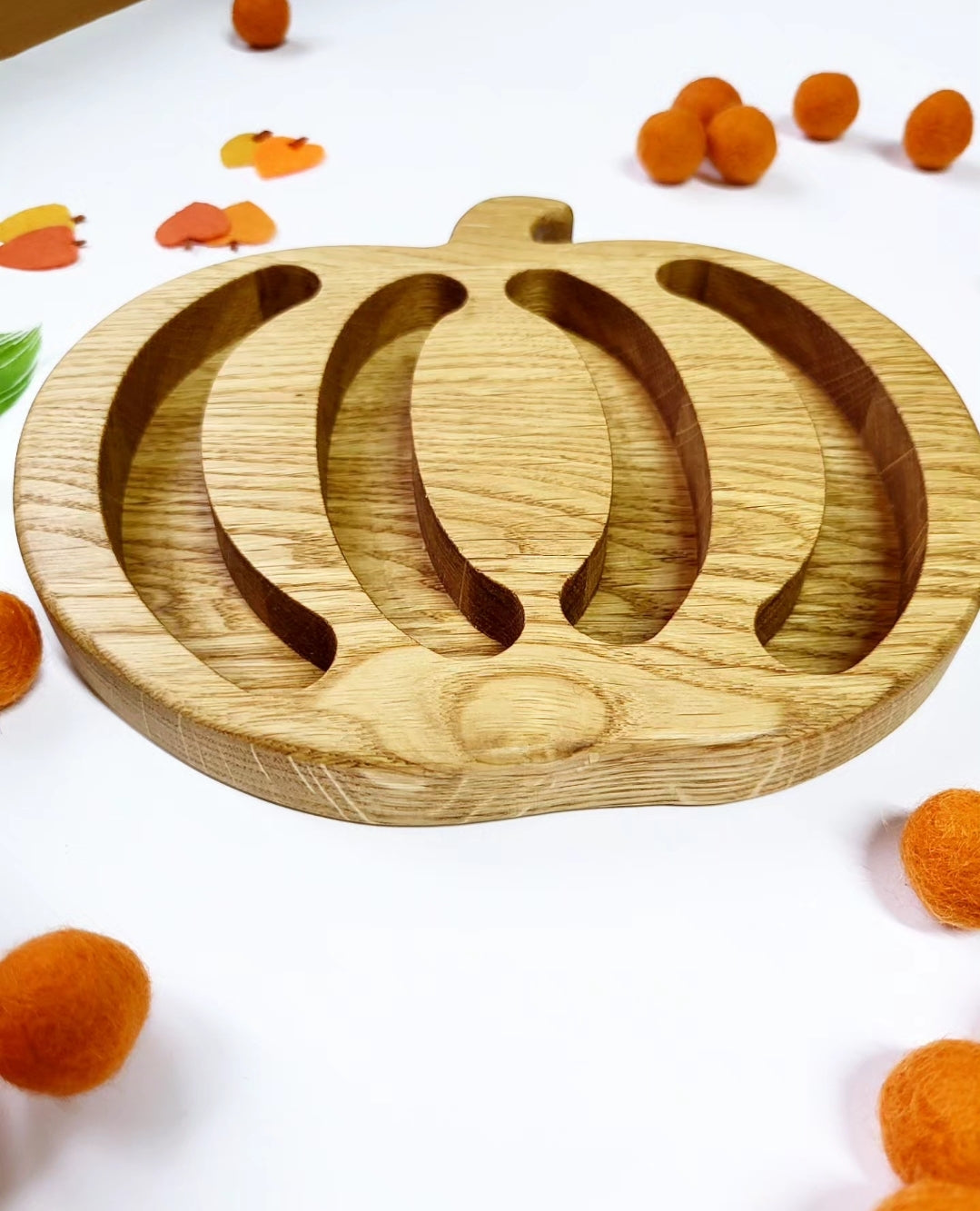 Halloween gift, wooden pumpkin tray