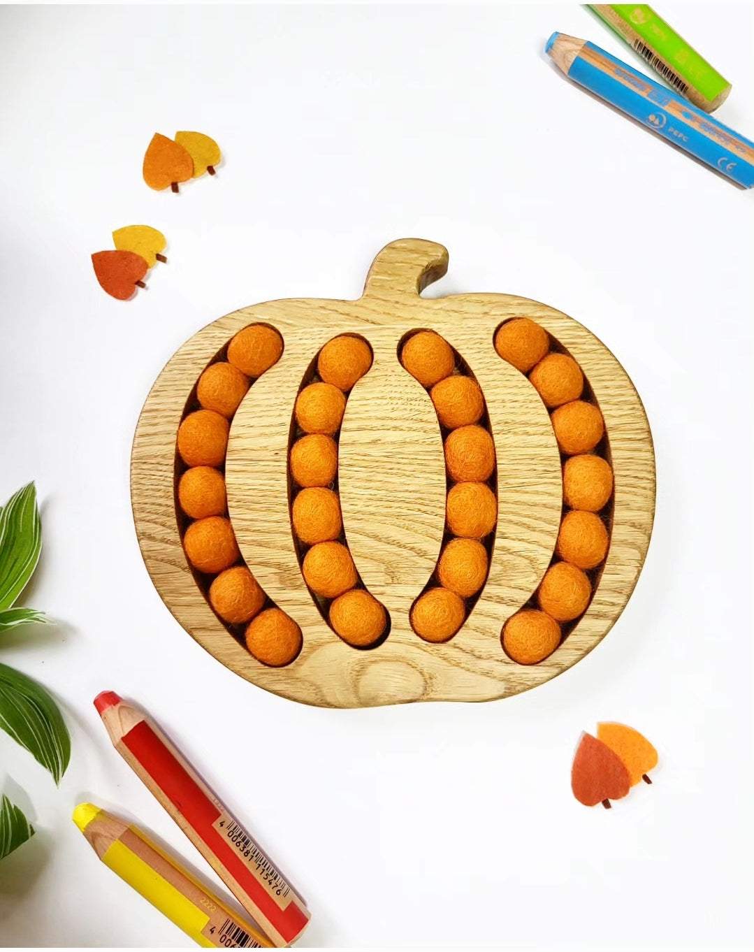 Halloween gift, wooden pumpkin tray