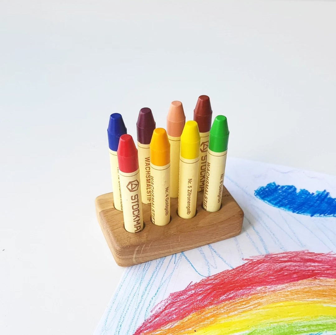 Rectangular crayon holder for 8 Stockmar sticks