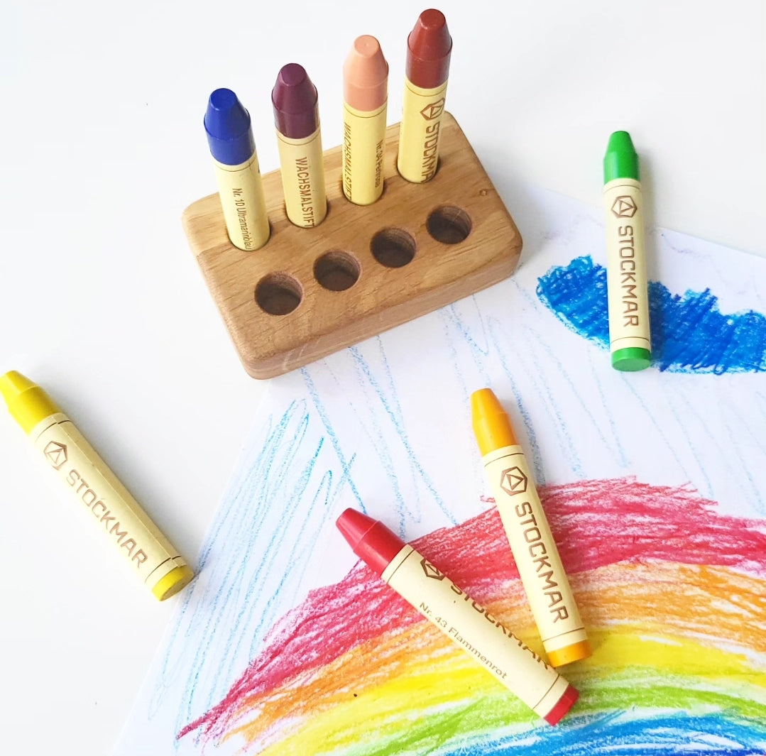 Rectangular crayon holder for 8 Stockmar sticks