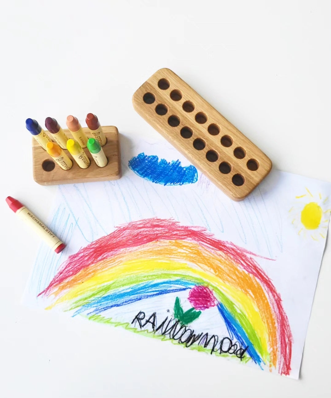 Rectangular crayon holder for 8 Stockmar sticks