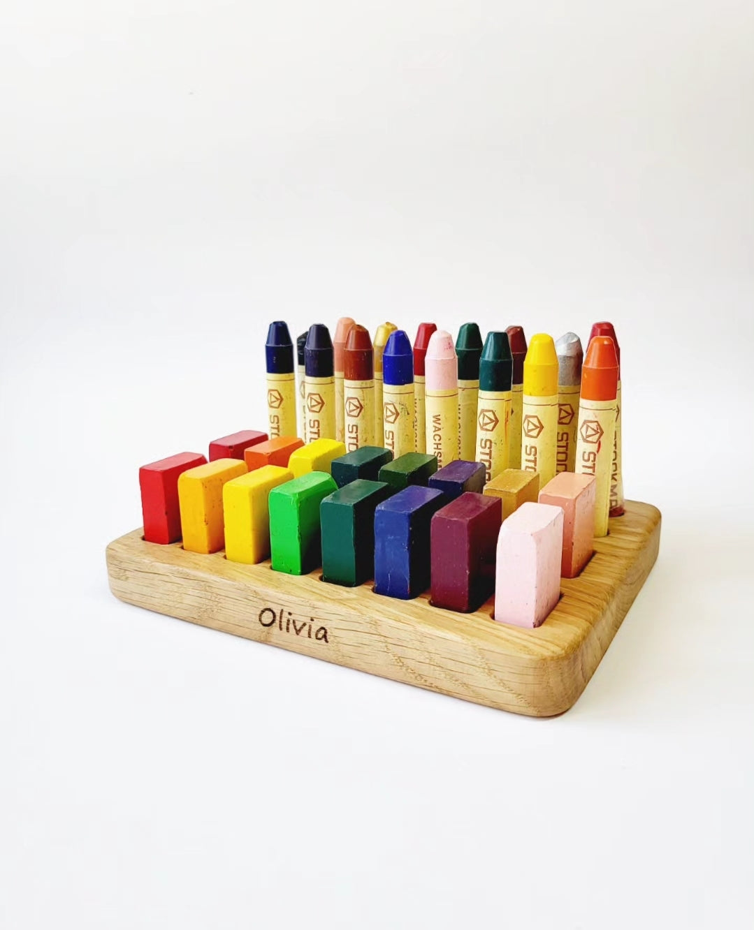 Personalized Stockmar crayon holder without crayons
