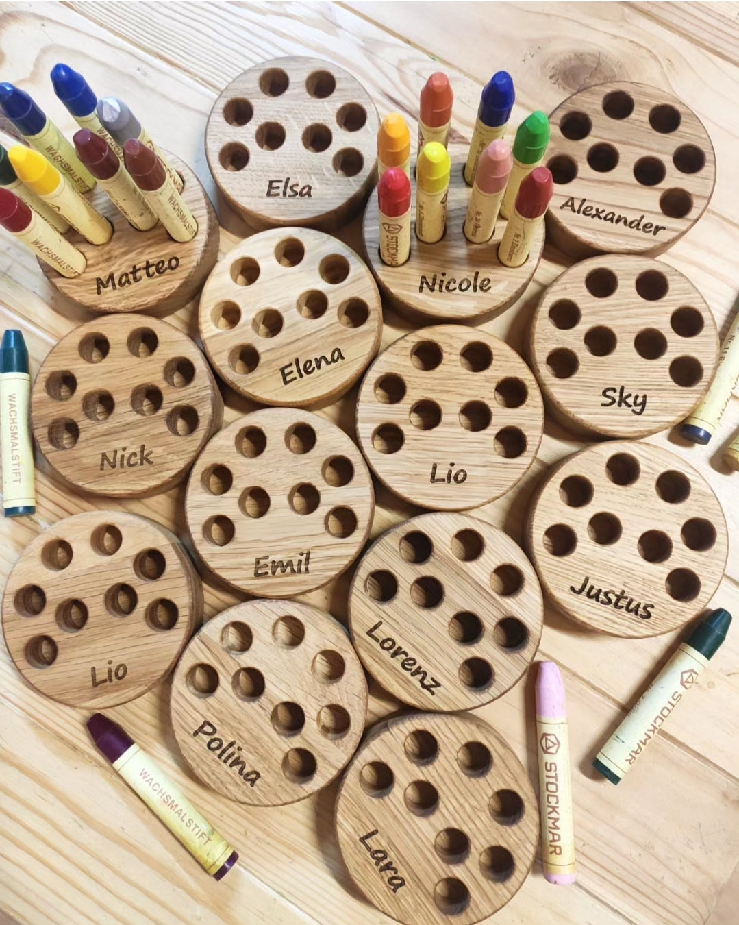 Personalized Stockmar crayon holder without crayons