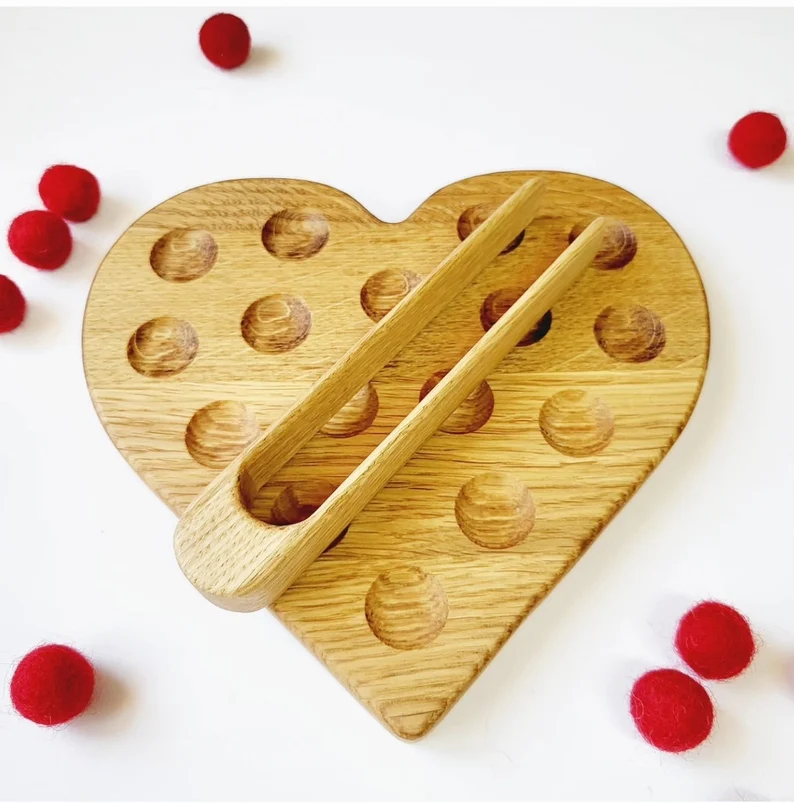 Wooden heart for fine motor skills