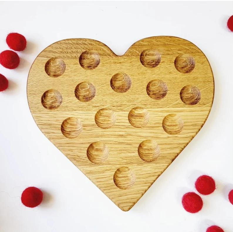 Wooden heart for fine motor skills