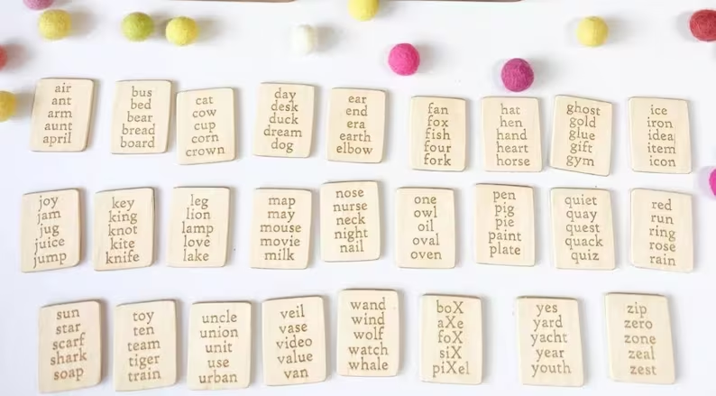 Montessori Alphabet wooden board 3×5 with letters cards