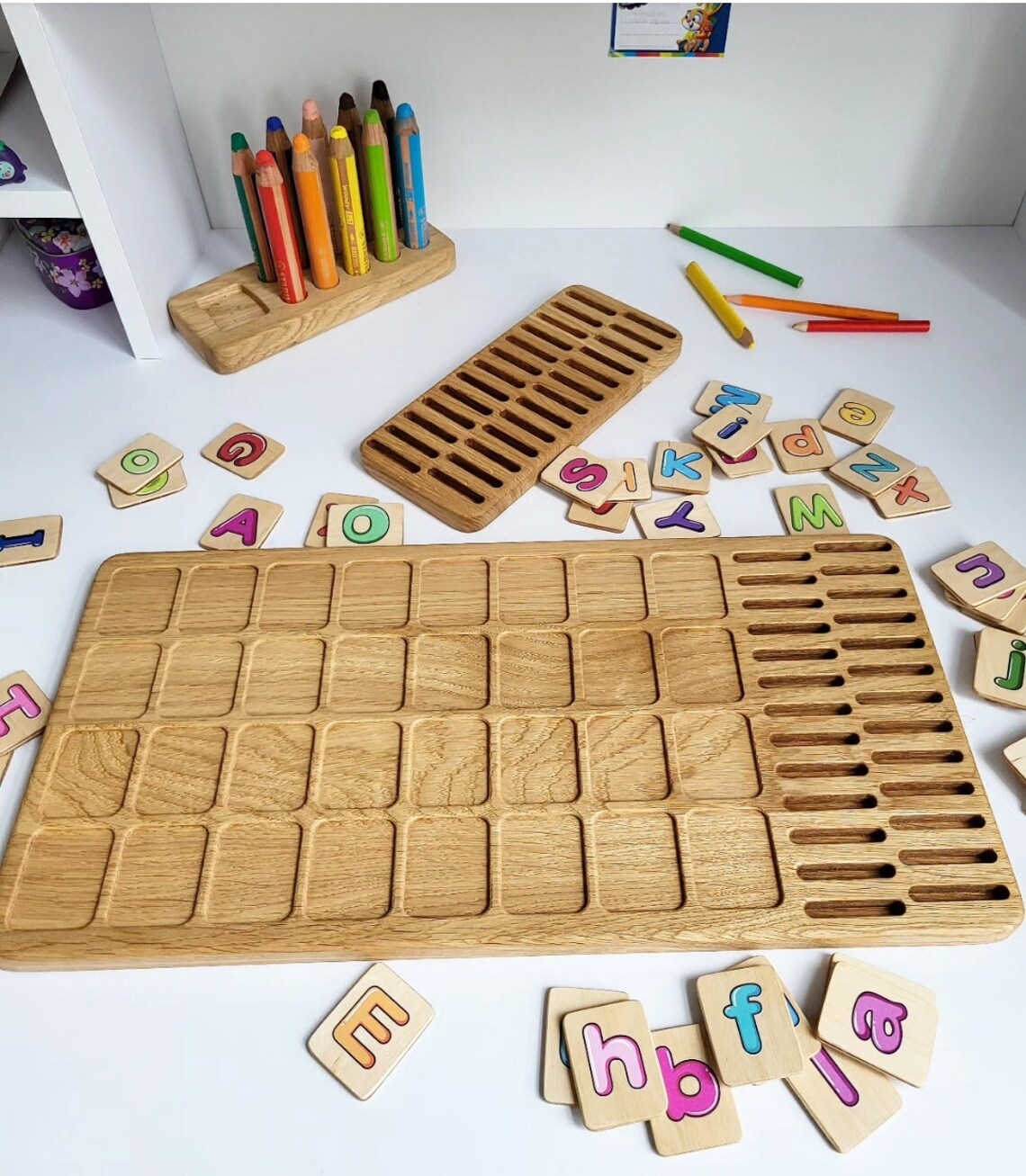 Alphabet big board ABC colored letters cards Montessori
