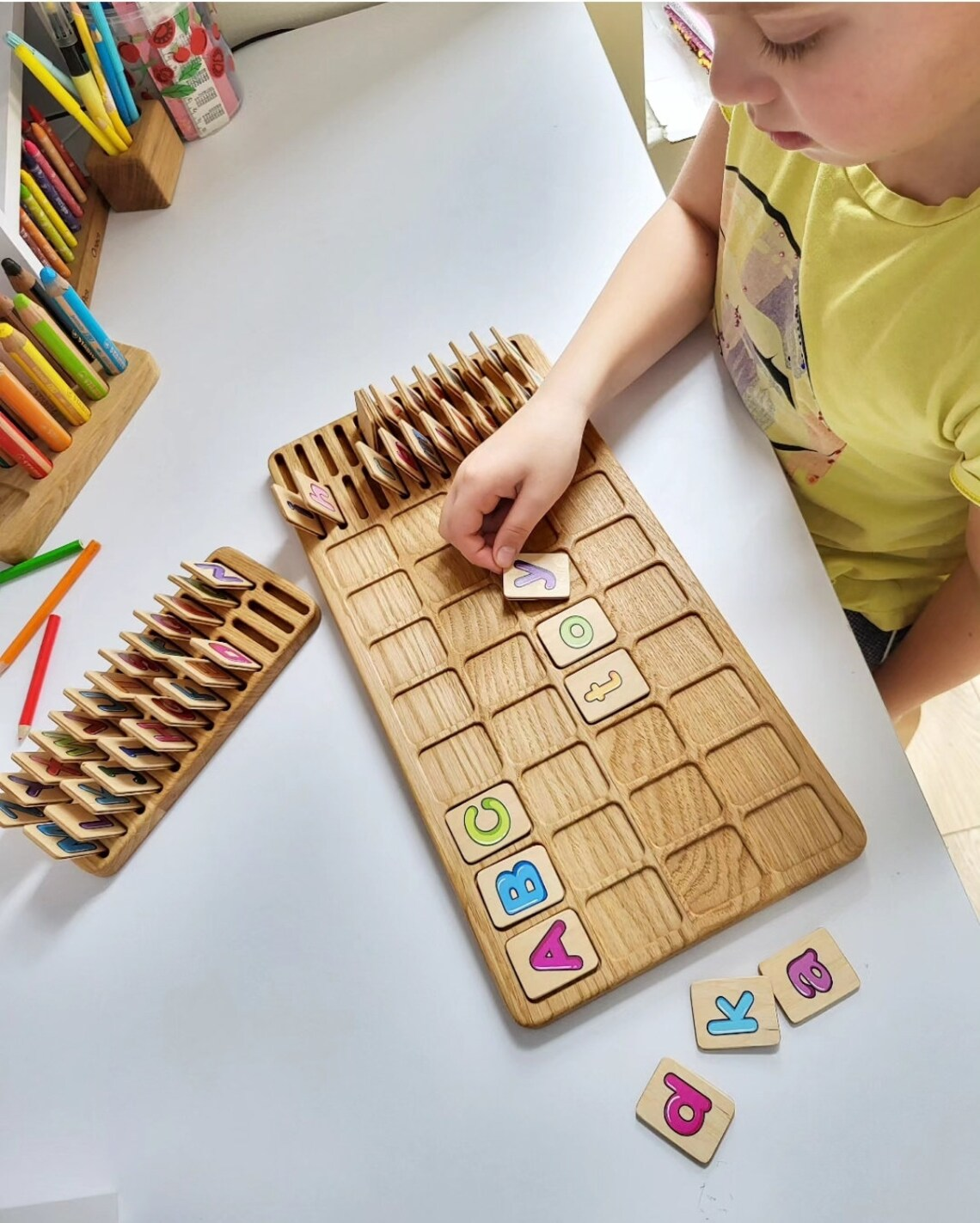 Alphabet big board ABC colored letters cards Montessori