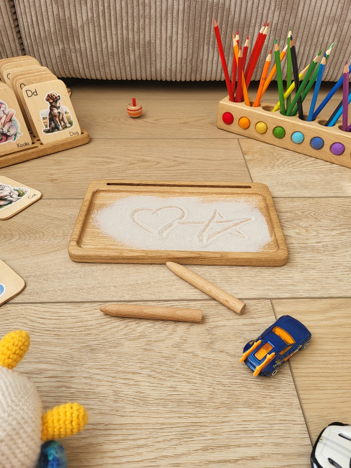 Montessori Learning Sand Tray with Card Holder