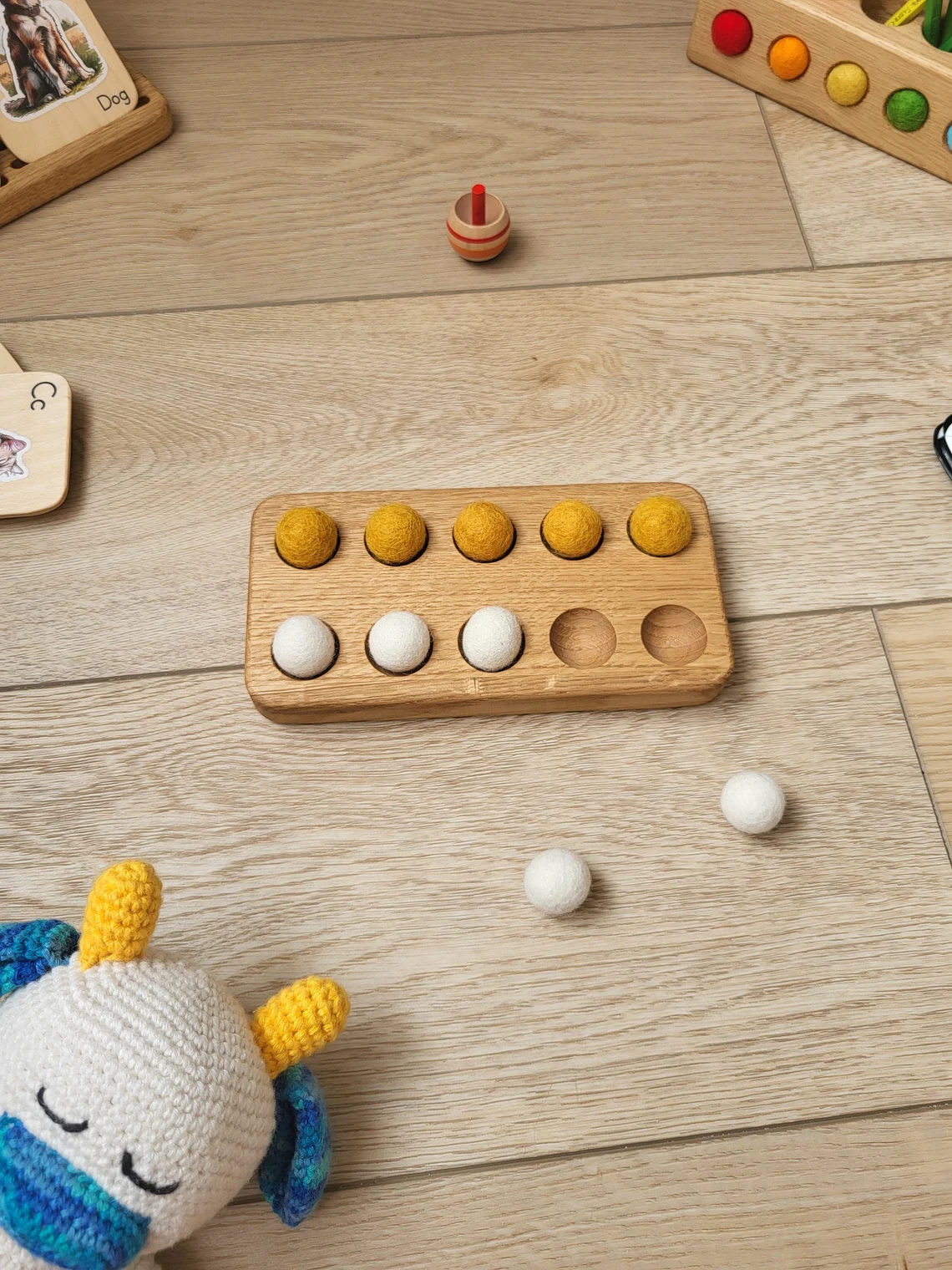 Montessori double-sided wooden 10 ten frame