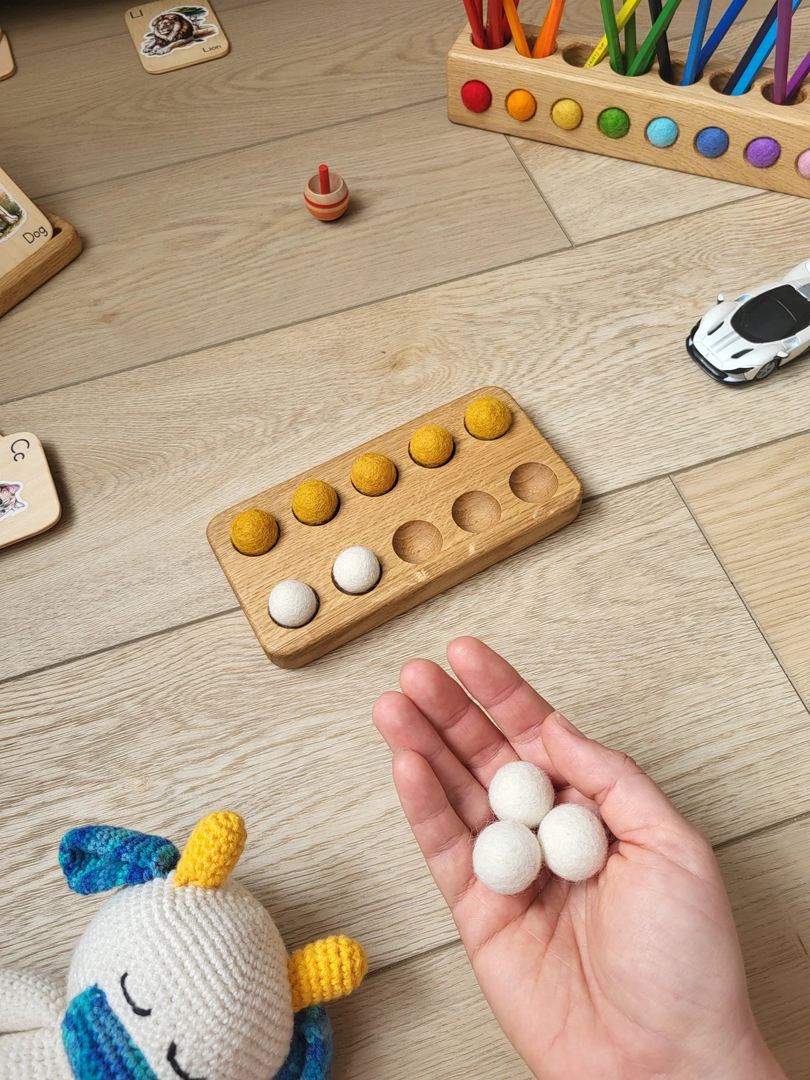 Montessori double-sided wooden 10 ten frame