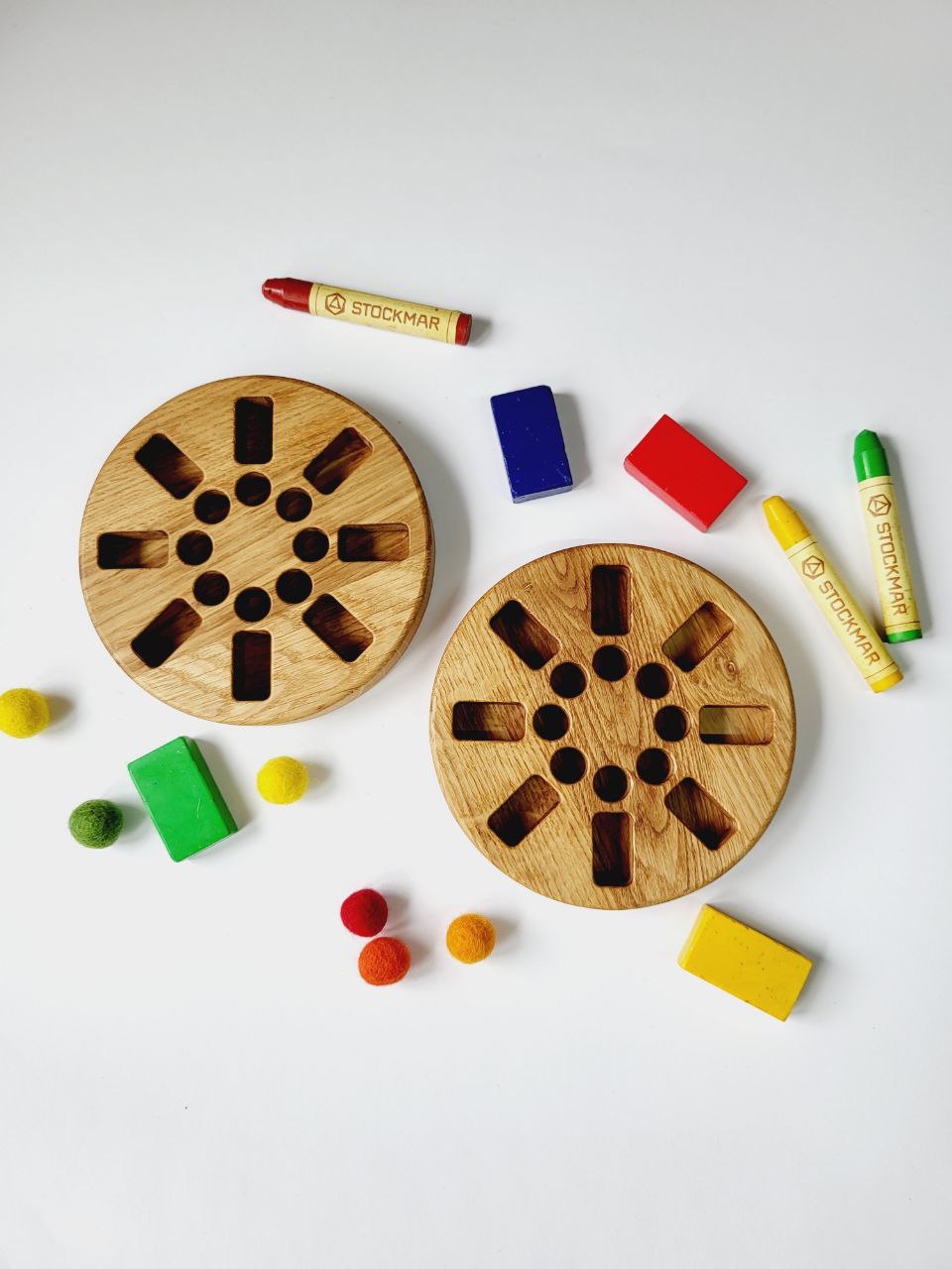 Waldorf Crayon round holder for Stockmar 8 Blocks and 8 Sticks ROUND, without crayons